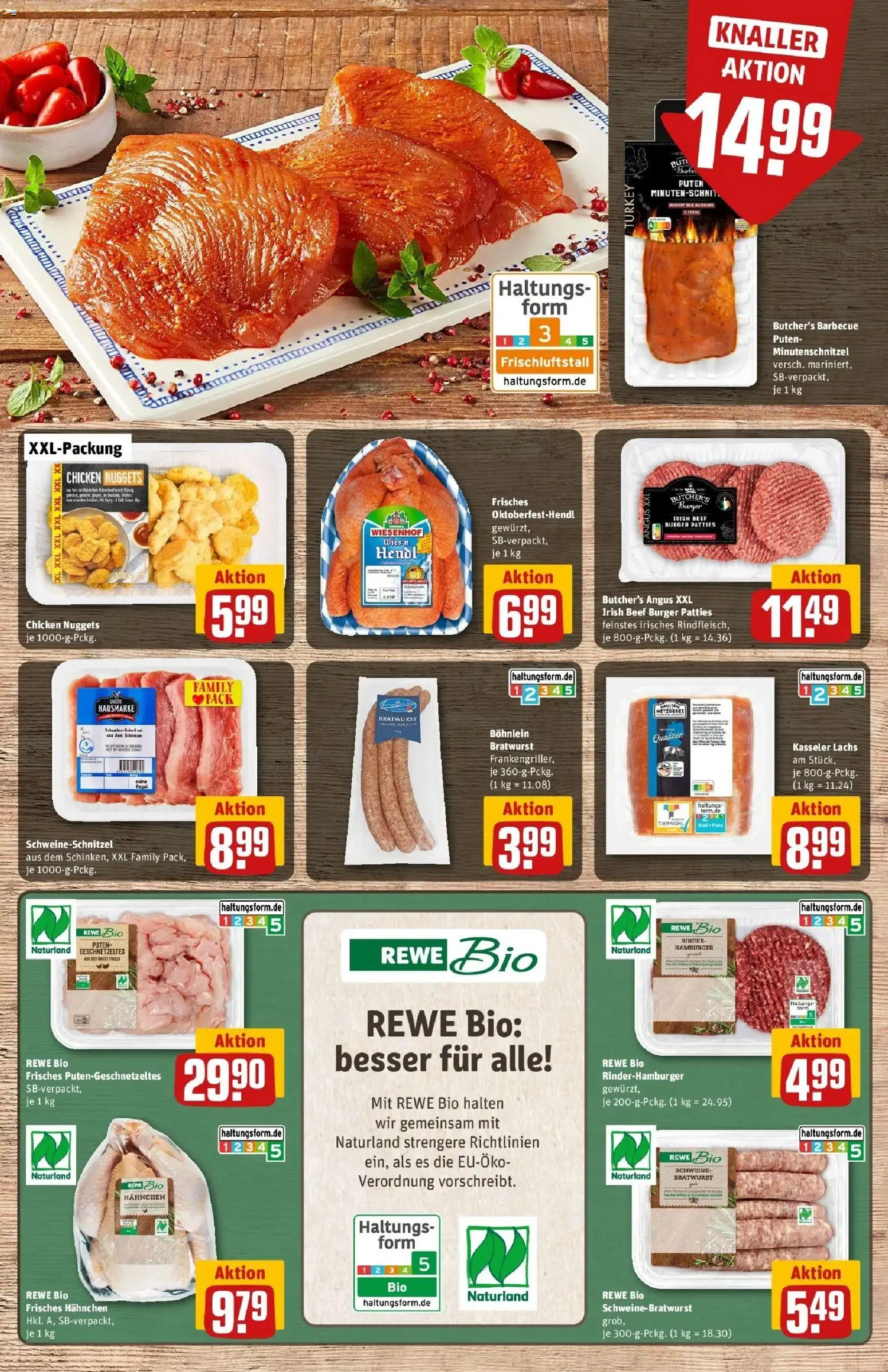 REWE Prospekt ab 14.09.2026 zum Blättern » Angebote | Seite: 7 | Produkte: Hahnchen, Burger, Lachs, Schinken