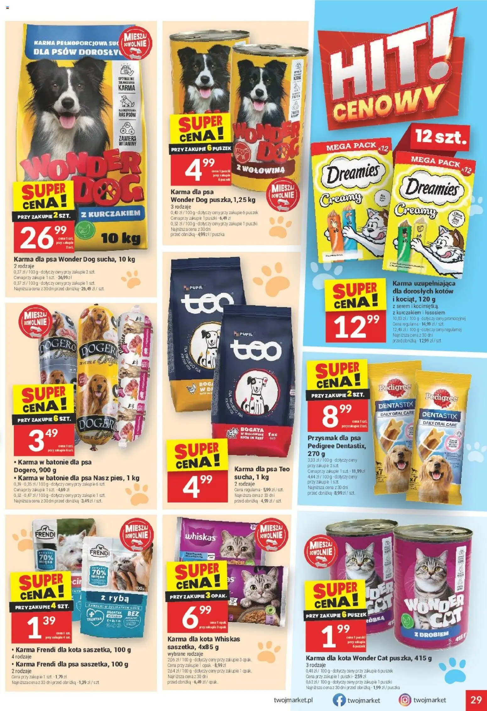 Twój Market gazetka od 15.04.2026 | Strona: 29 | Produkty: Karma dla kota, Karma dla psa, Wołowina, Ryba