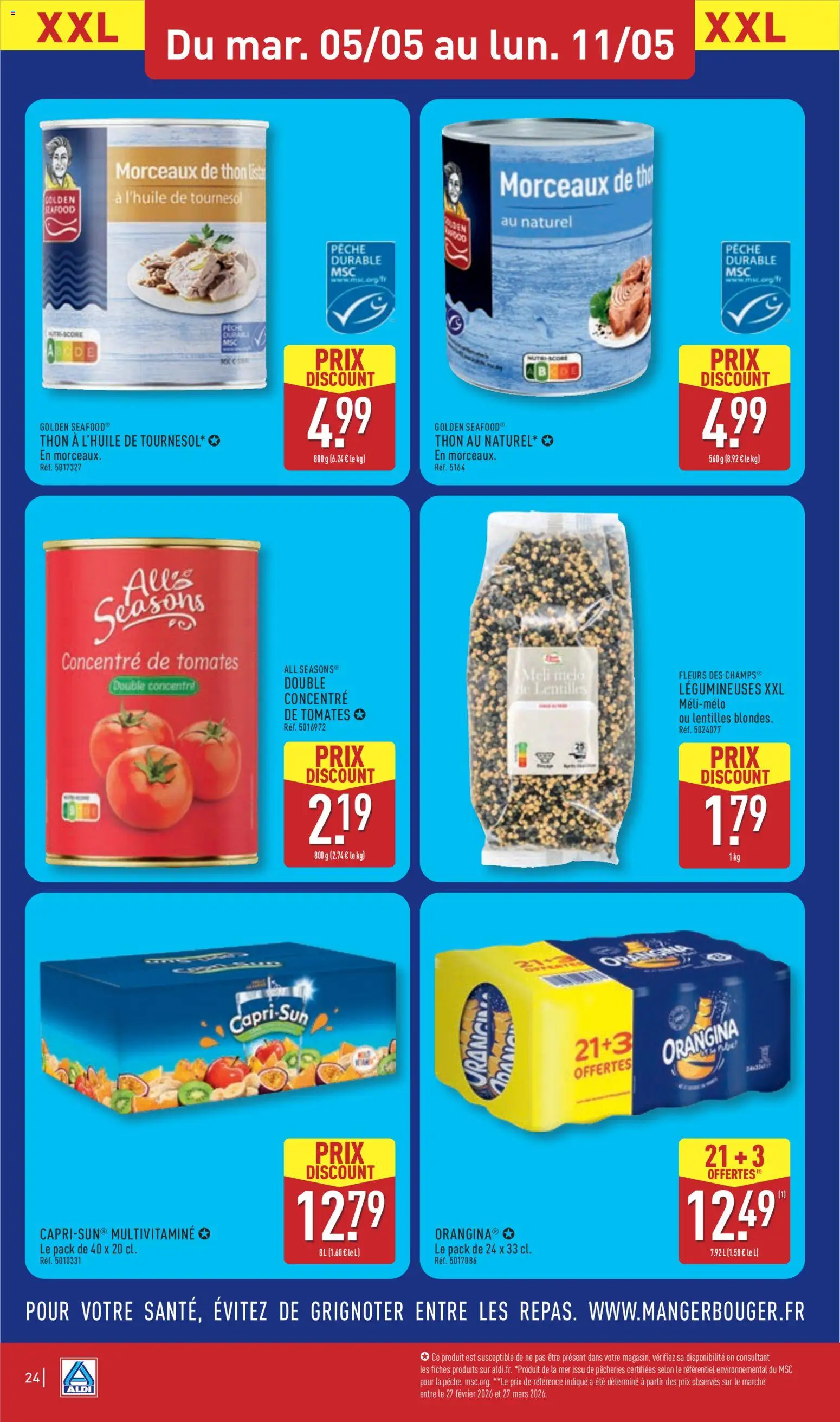 {H1} | Page: 28 | Produits: Orangina, Thon, Tomates, Thé