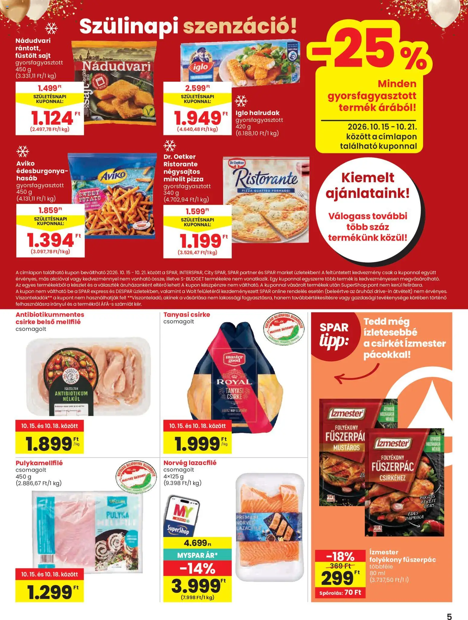 Spar akciós ujság - amely érvényes a következő dátumtól: 2026.10.15. | Oldal: 5