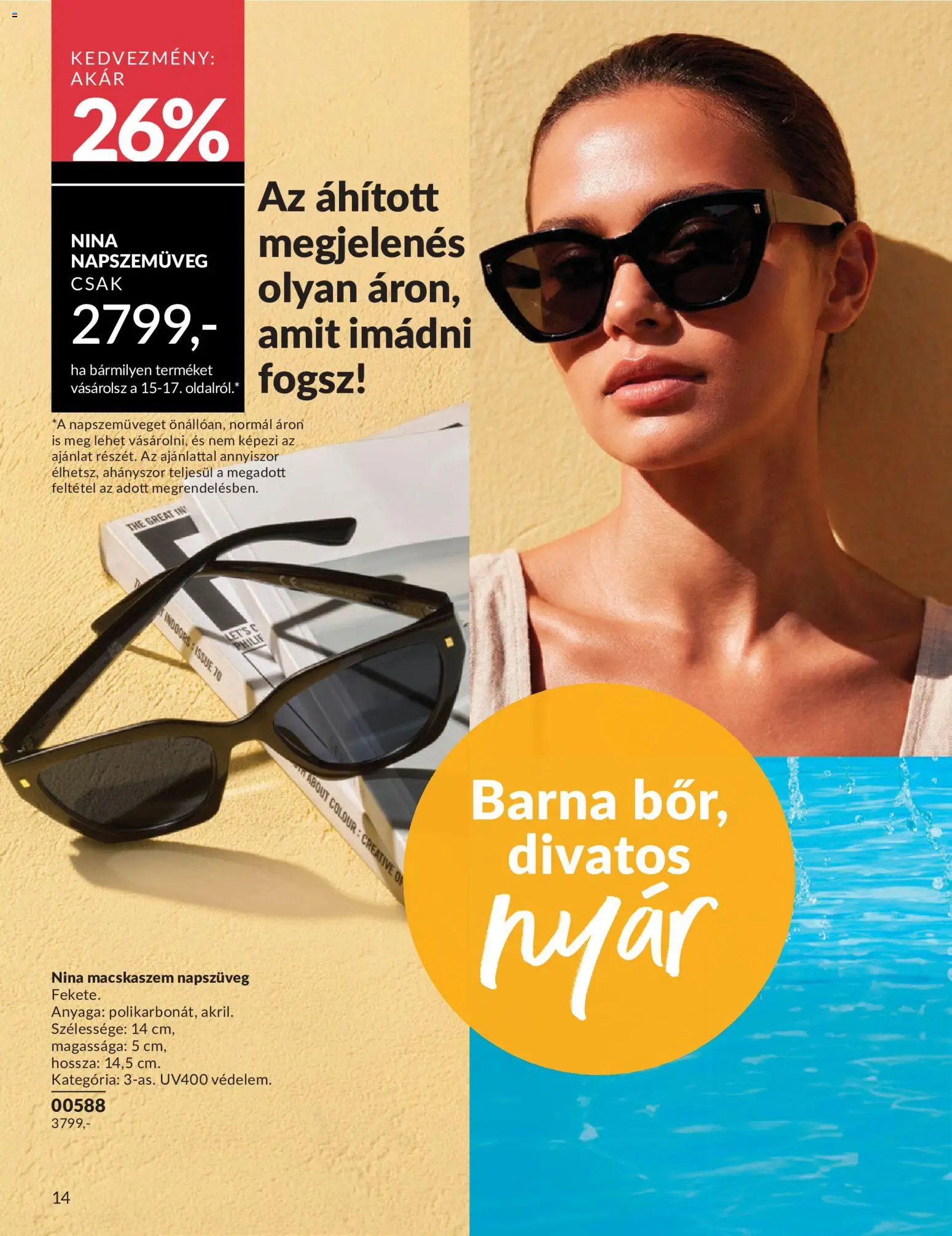 Avon akciós ujság - amely érvényes a következő dátumtól: 01.06.2026 | Oldal: 16 | Termékek: Napszemüveg