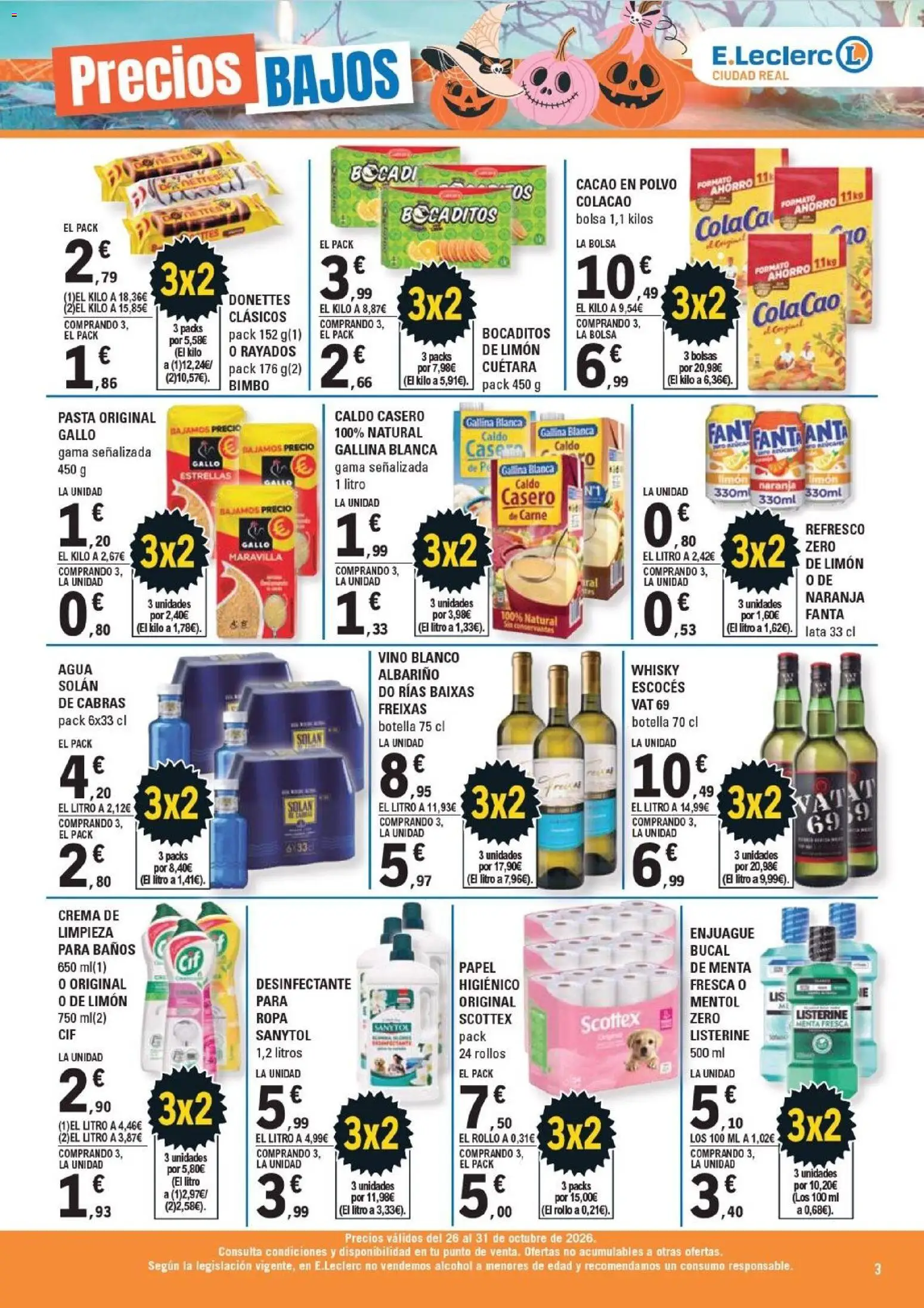 E.Leclerc - Ciudad Real │ válido desde el 26/10/2026 | Página: 3 | Productos: Pasta, Whisky, Bolsa, Agua