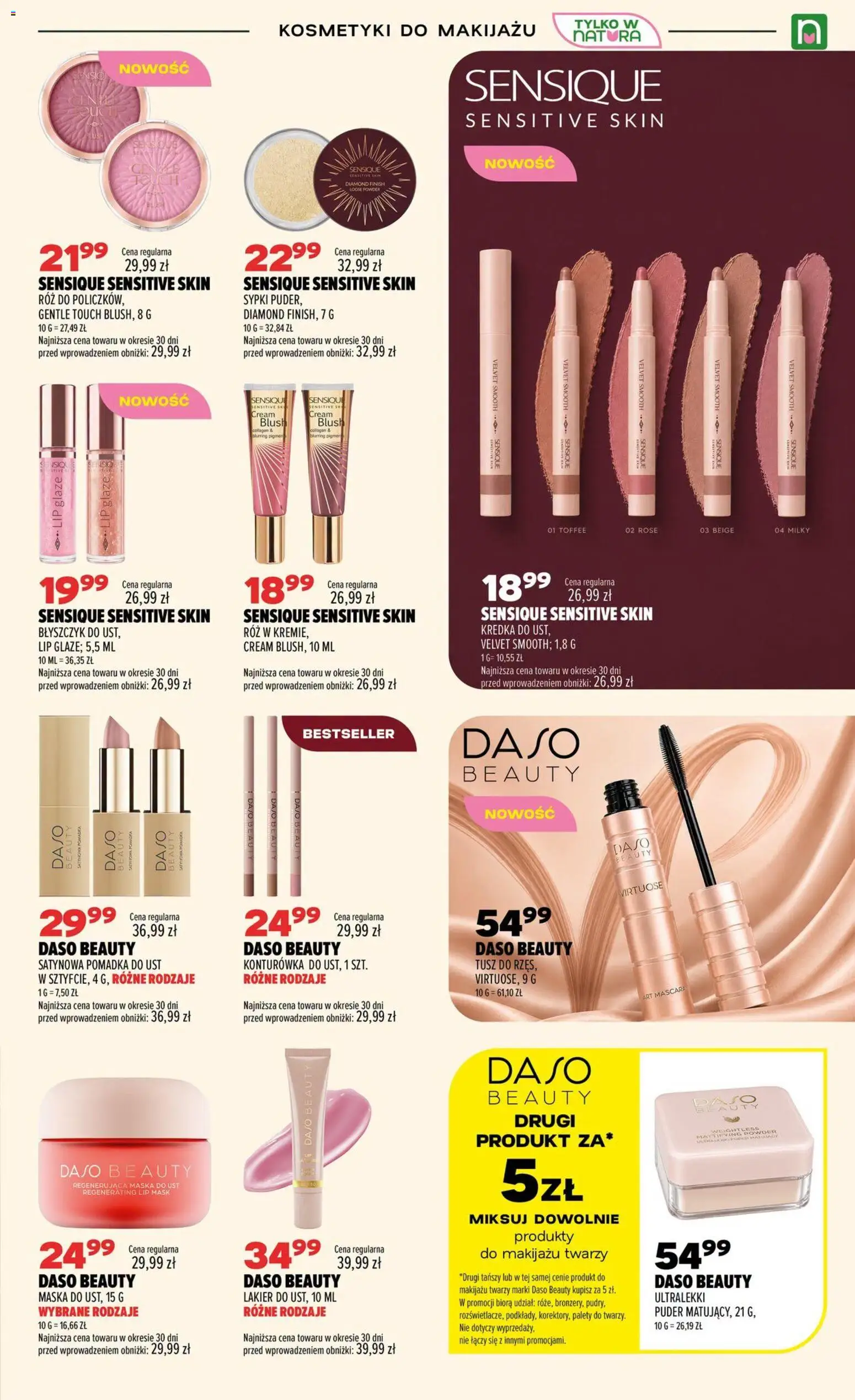 Drogerie Natura gazetka od 06.08.2026 | Strona: 5 | Produkty: Kosmetyki, Pomadka, Tusz do rzęs, Maska