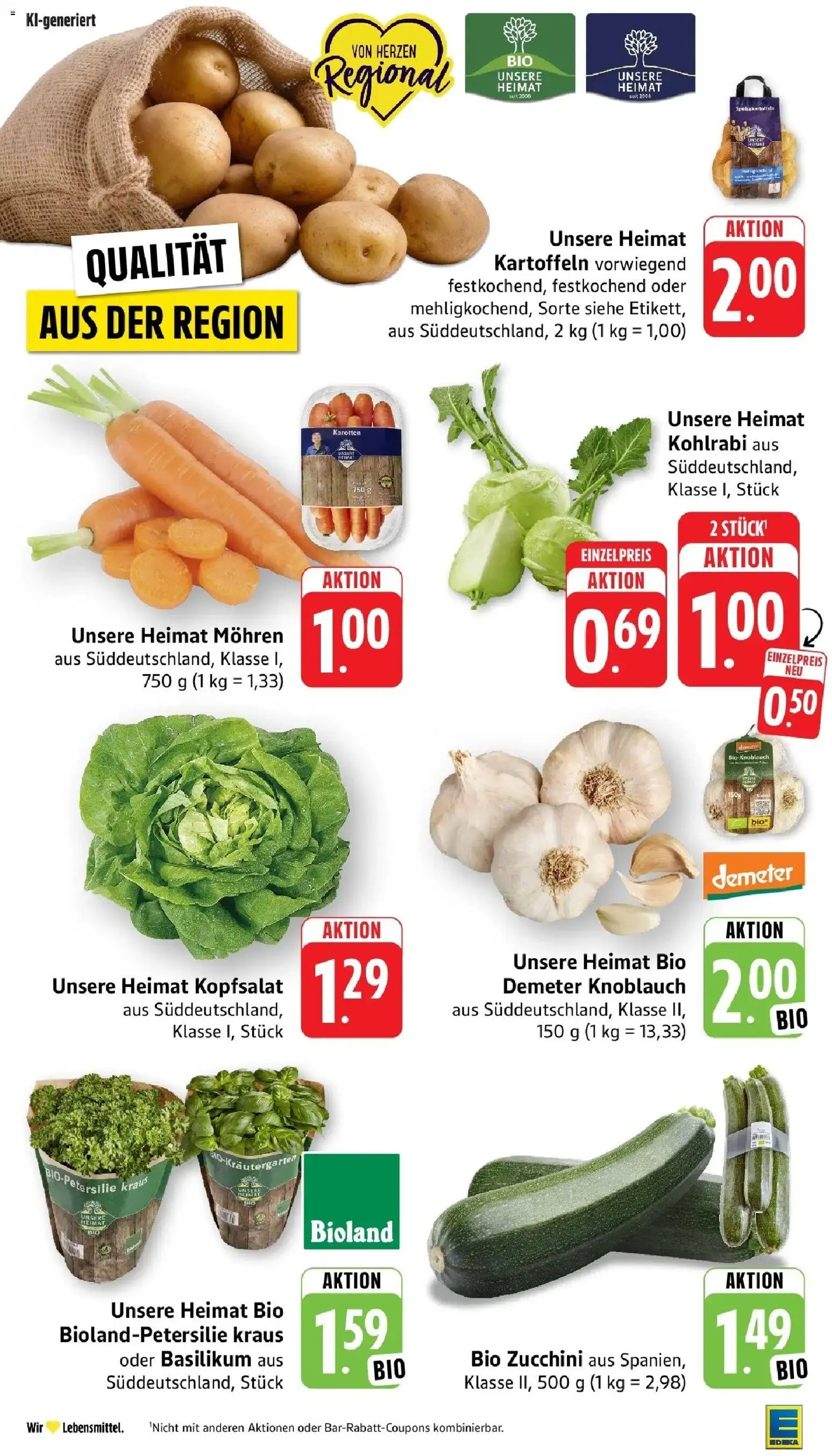 E center Prospekt Neu-Ulm (ab 24.08.2026) zum Blättern | Seite: 10 | Produkte: Mohren, Kartoffeln, Knoblauch, Zucchini