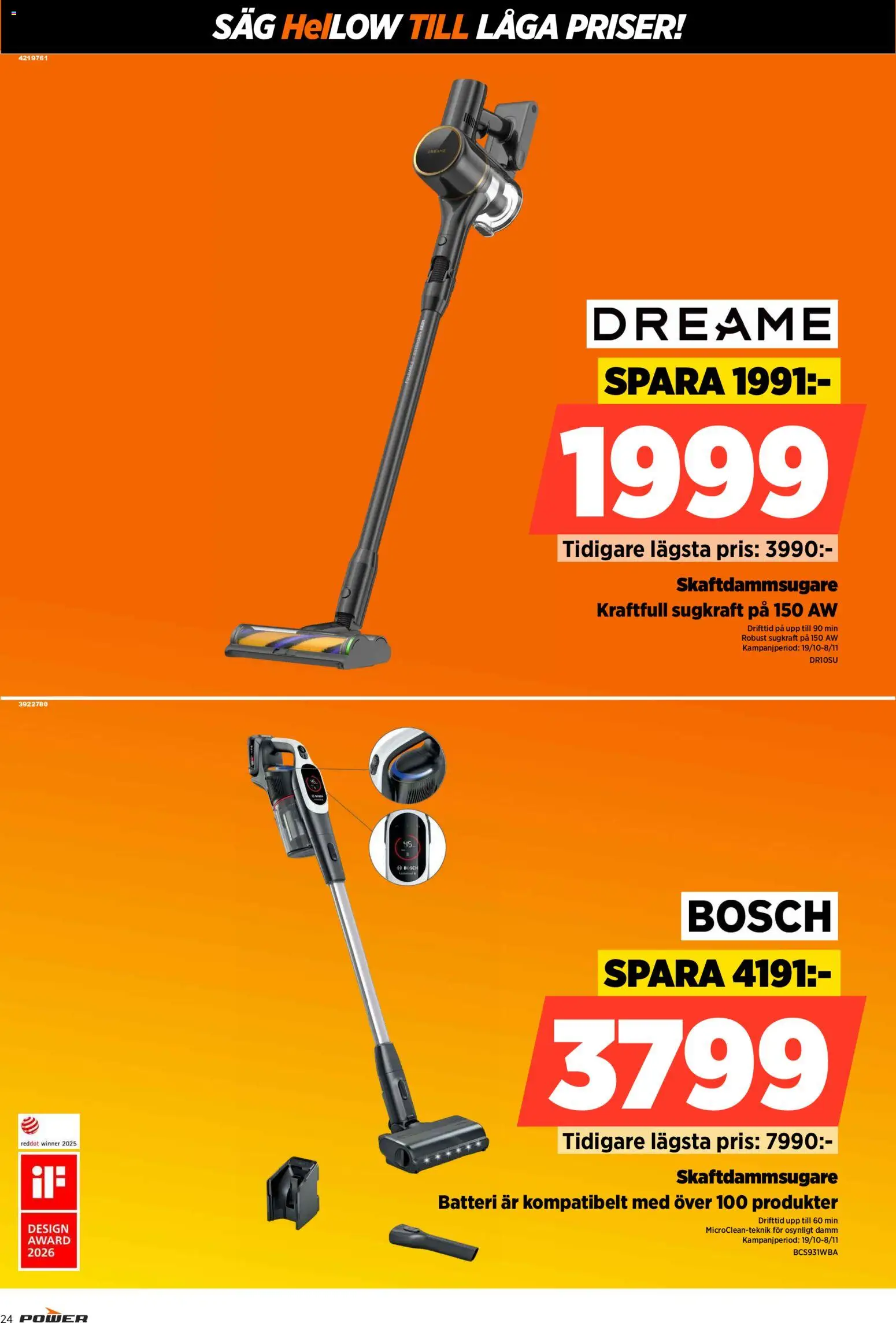 Power reklamblad aktuell från 26/10/2026 | Sida: 24 | Produkter: Såg, Batteri, Skaftdammsugare