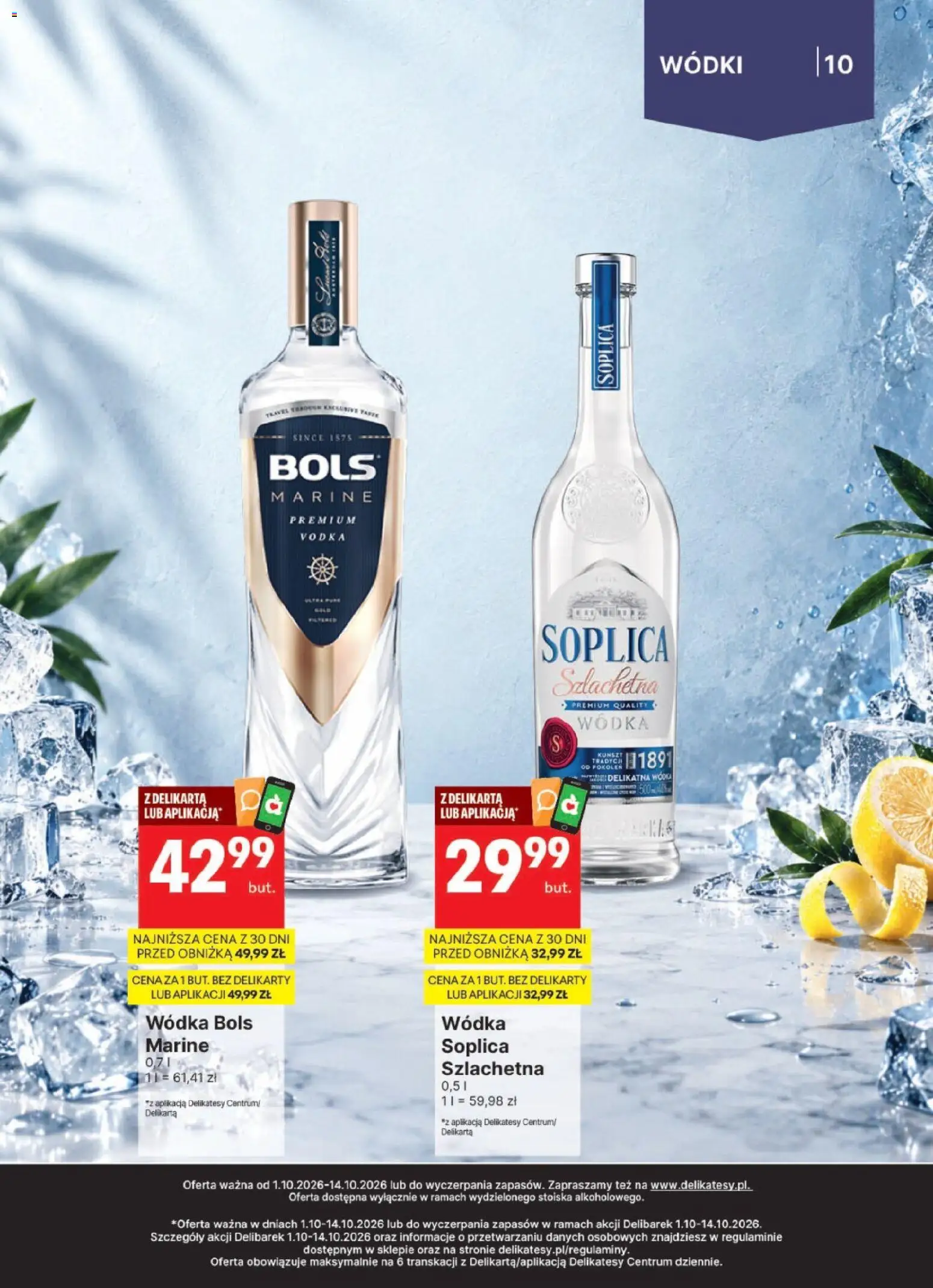 Delikatesy Centrum gazetka - DeliBarek od 01.10.2026 | Strona: 10 | Produkty: Delikatesy, Vodka, Wódka bols, Wódka