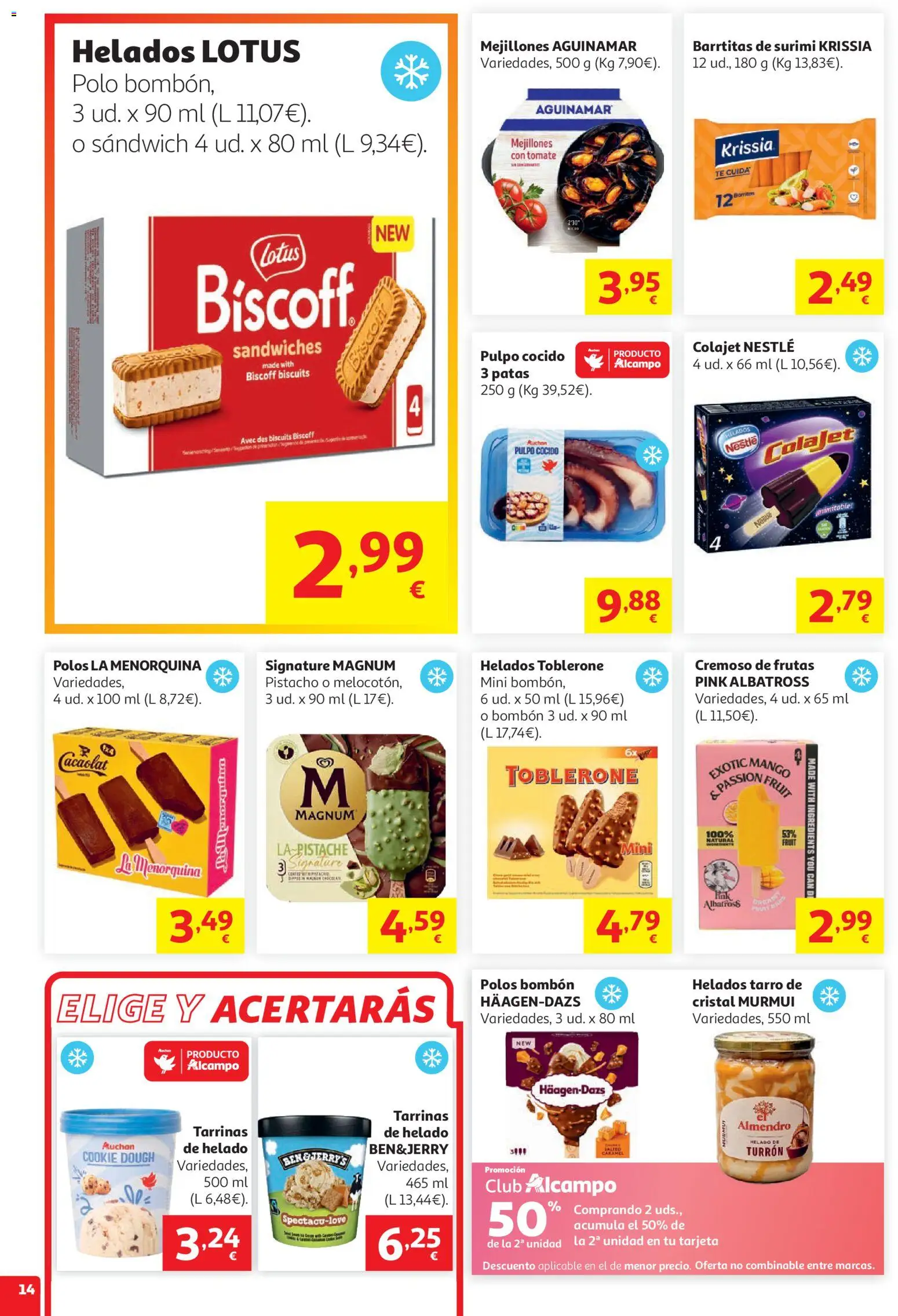 Alcampo HG Nacional │ válido desde el 05.05.2026 | Página: 14 | Productos: Té, Helado, Ρούτερ
