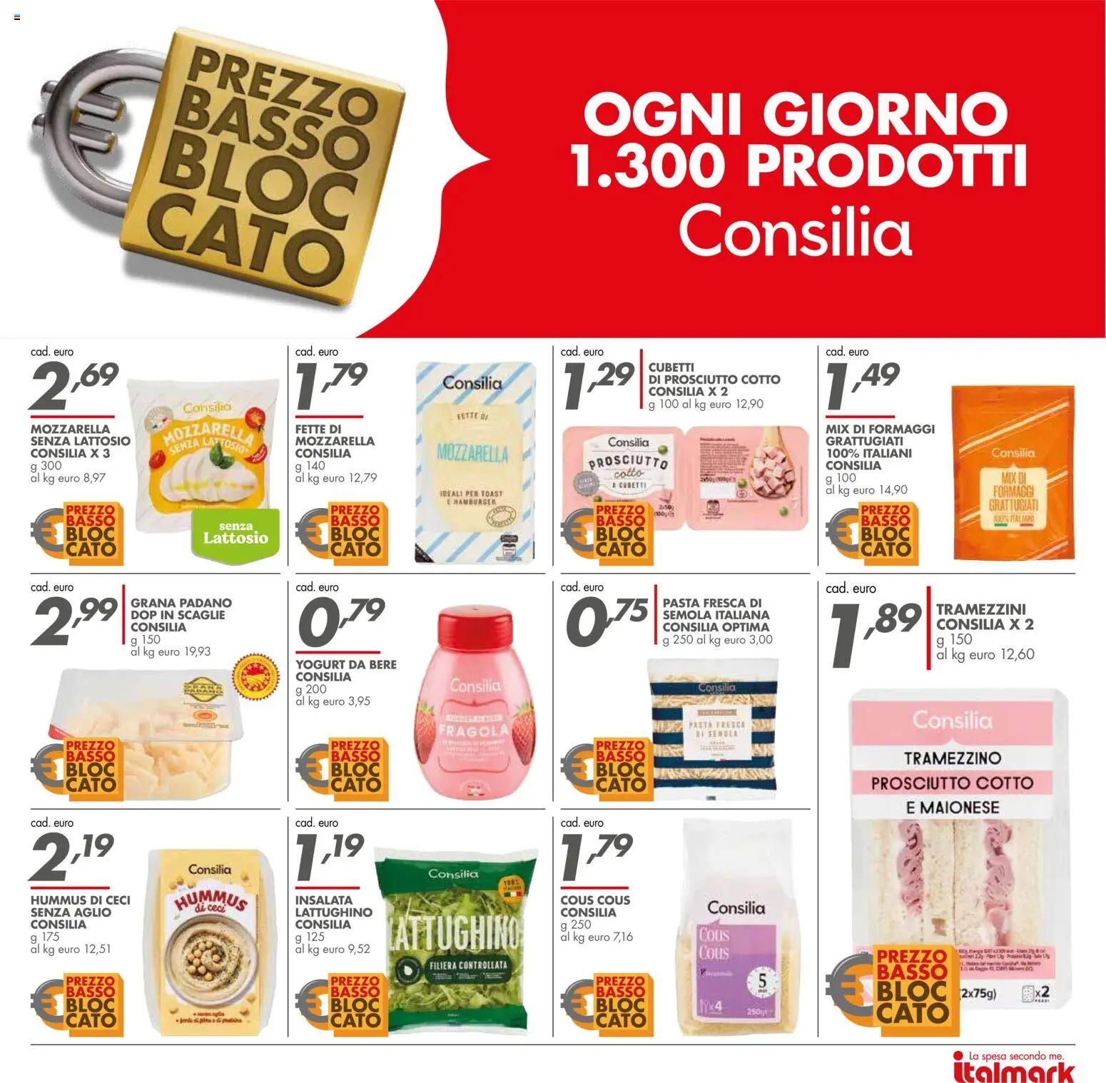 Volantino Italmark del 01/07/2026 | Pagina: 20 | Prodotti: Yogurt, Ceci, Mozzarella, Grana Padano