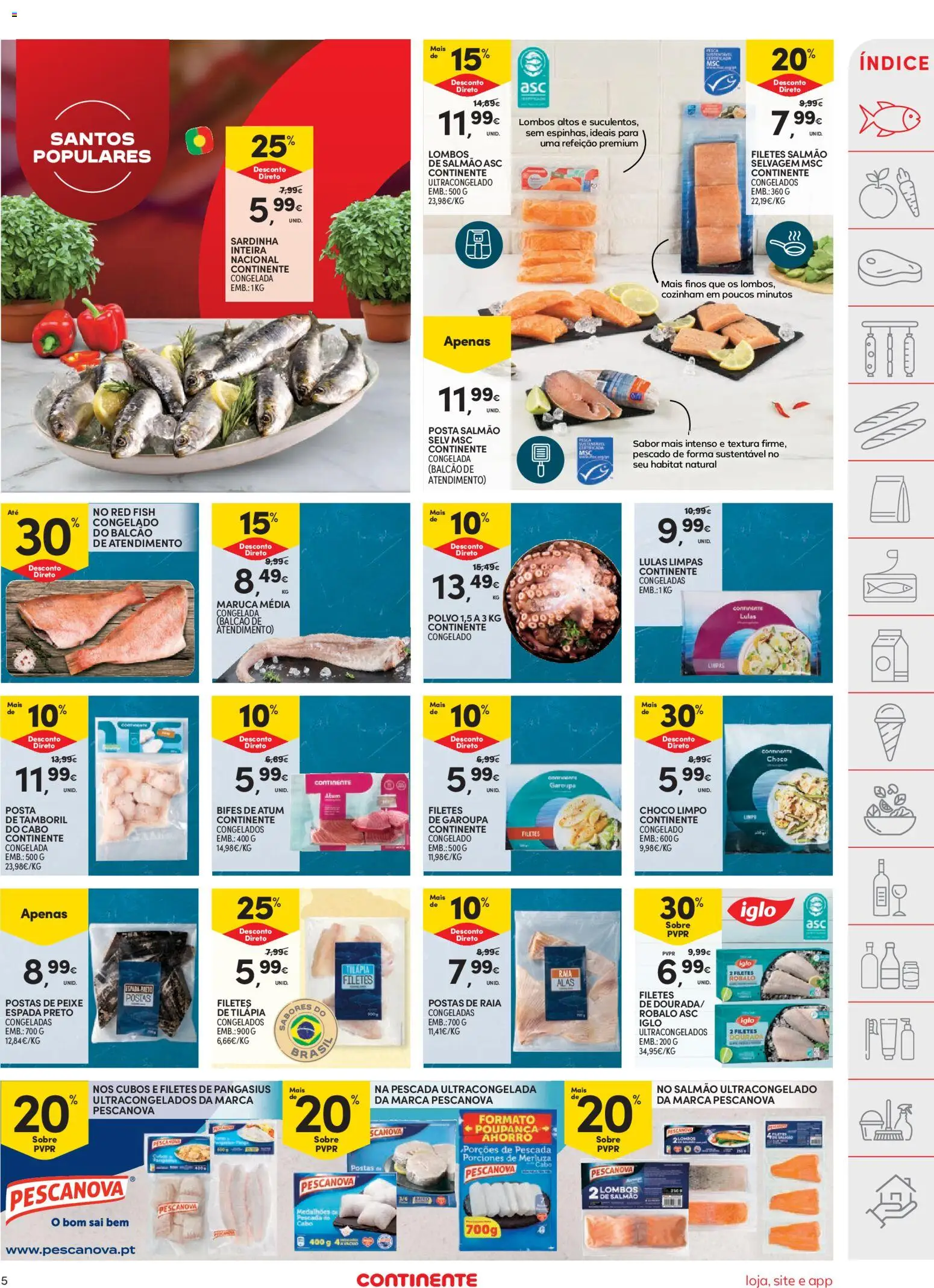 Continente folheto │ válido de 09.06.2026 | Página: 5 | Produtos: Atum, Cabo, Pescada do cabo, Tamboril