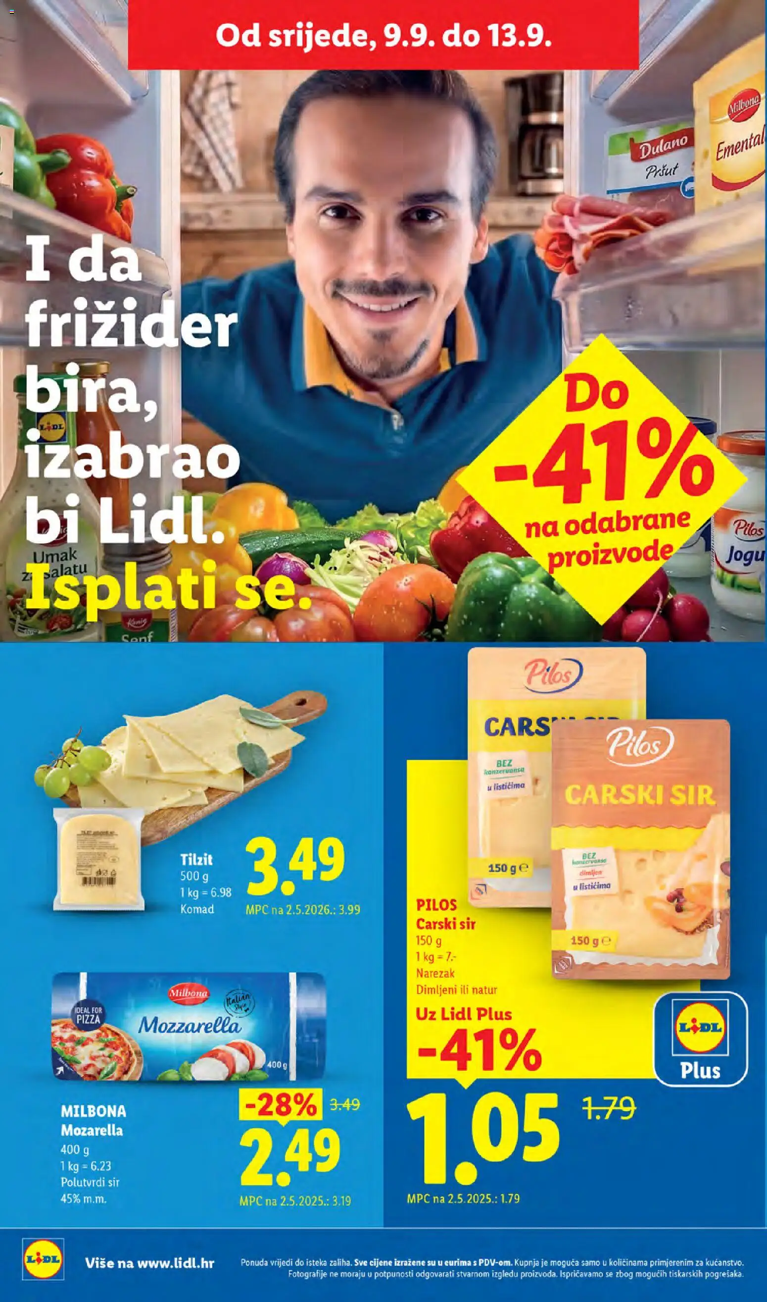 Lidl katalog | vrijedi od 07.09.2026 | Stranica: 64 | Proizvodi: Mozzarella, Sir, Pršut, Narezak
