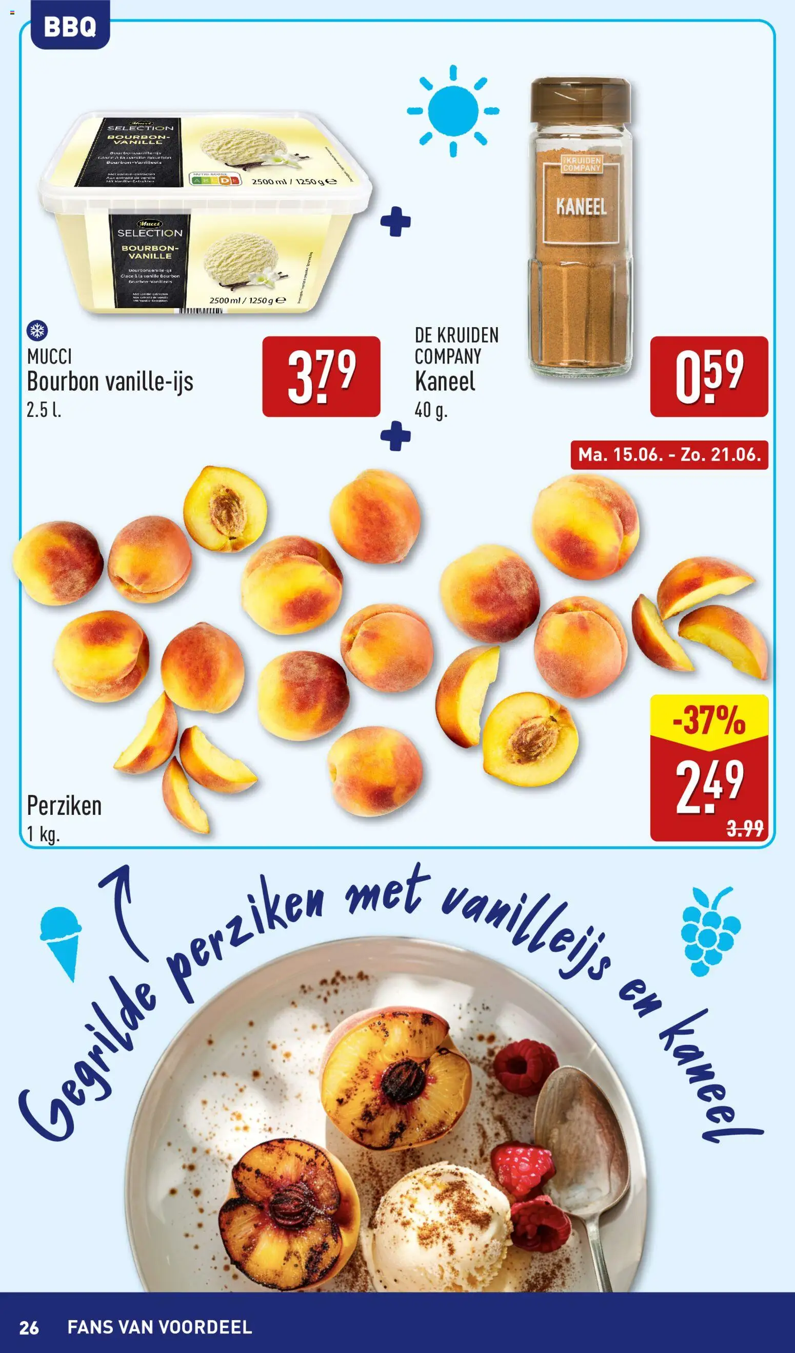 {H1} | Pagina: 26 | Producten: Bourbon, La, Kaneel, Perziken