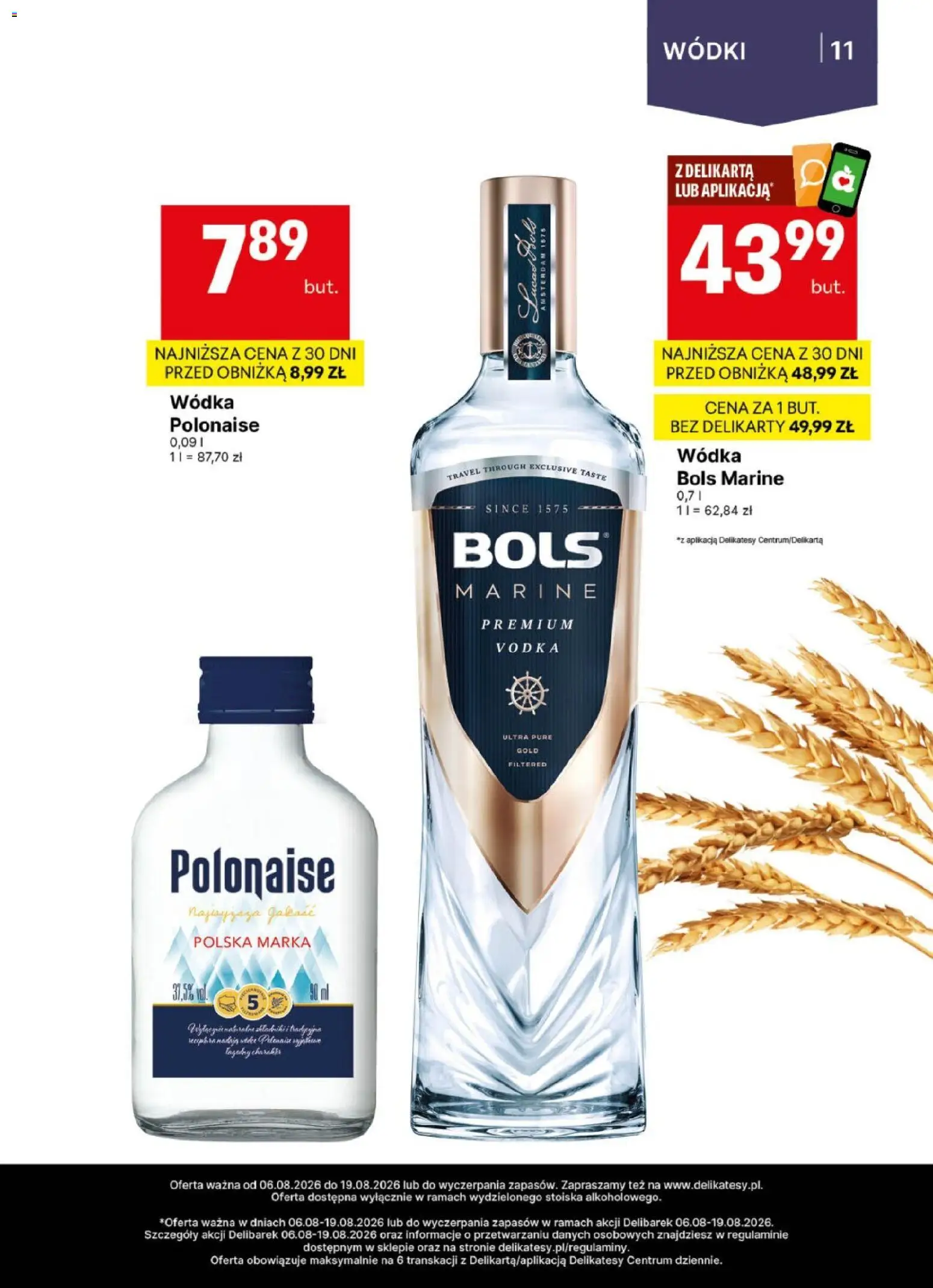 Delikatesy Centrum gazetka - DeliBarek od 06.08.2026 | Strona: 11 | Produkty: Delikatesy, Vodka, Wódka
