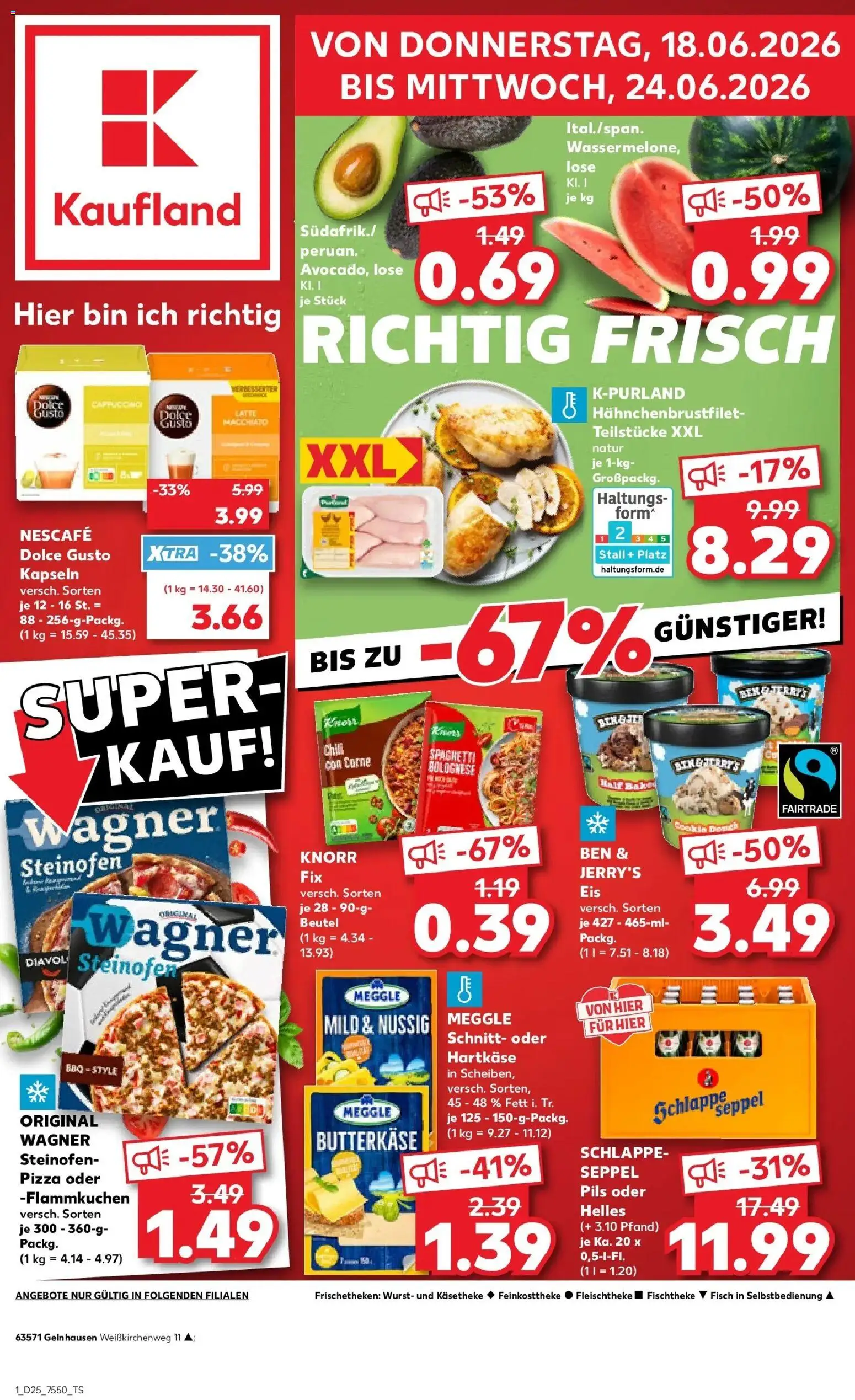 Kaufland Prospekt Gelnhausen – gültig ab 18.06.2026 | Seite: 3 | Produkte: Knorr fix, Pils, Chili, Dolce gusto
