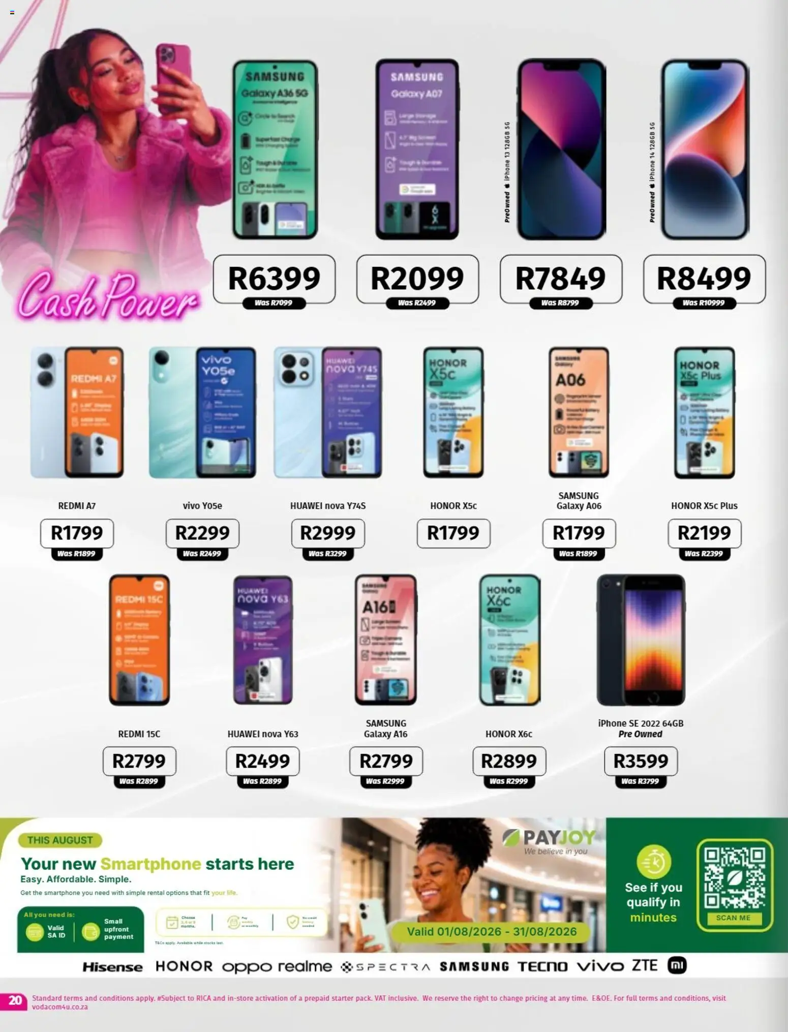New Vodacom catalogue – valid from 07/08/2026 | Page: 20 | Products: Smartphone