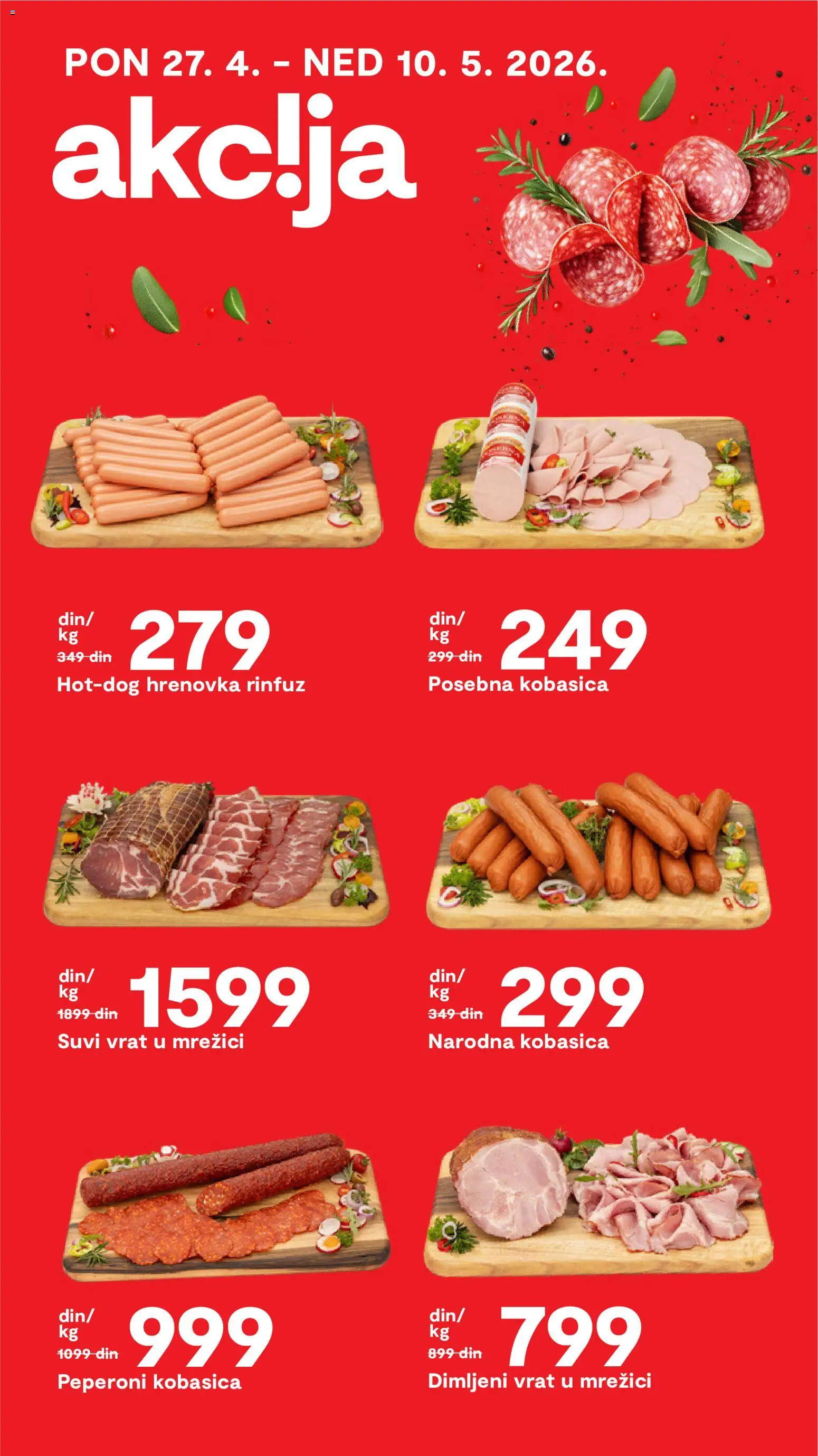 Matijevic katalog - važi od 05.05.2026 | Strana: 11 | Proizvode: Suvi vrat, Kobasica, Dimljeni vrat