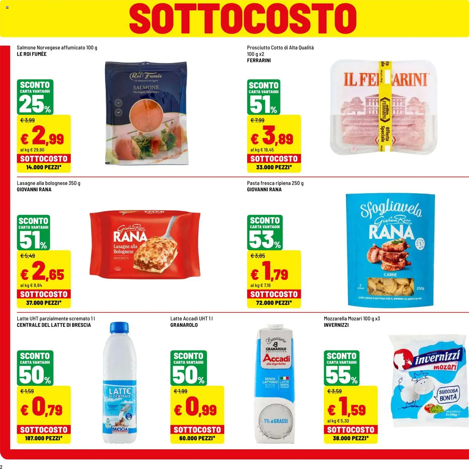 Volantino Iper del 01/10/2026 | Pagina: 2 | Prodotti: Prosciutto Cotto, Mozzarella, Lasagne, Senza lattosio