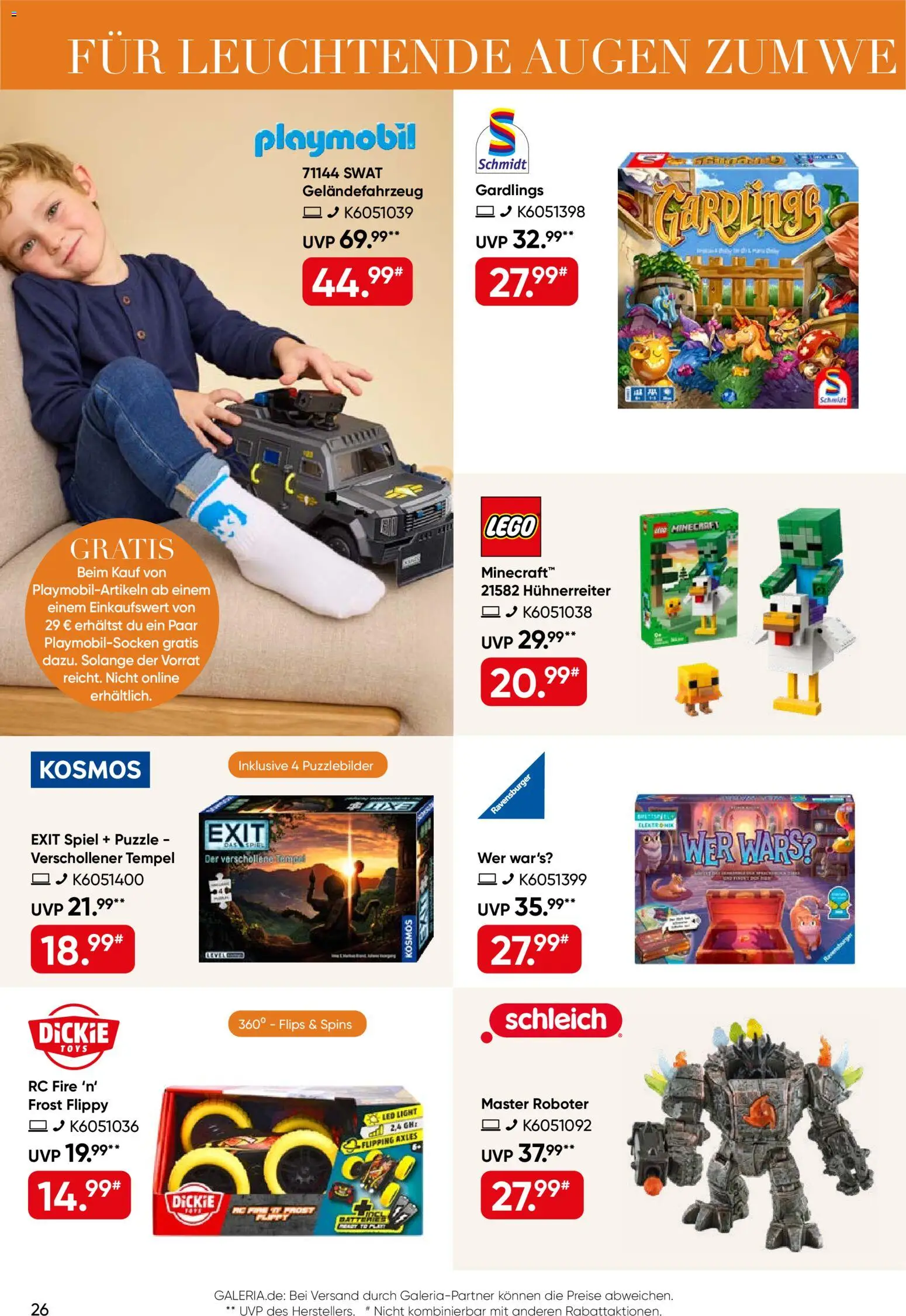 Galeria Karstadt Kaufhof Prospekt – gültig ab 16.09.2026 | Seite: 26 | Produkte: Spiel, Roboter