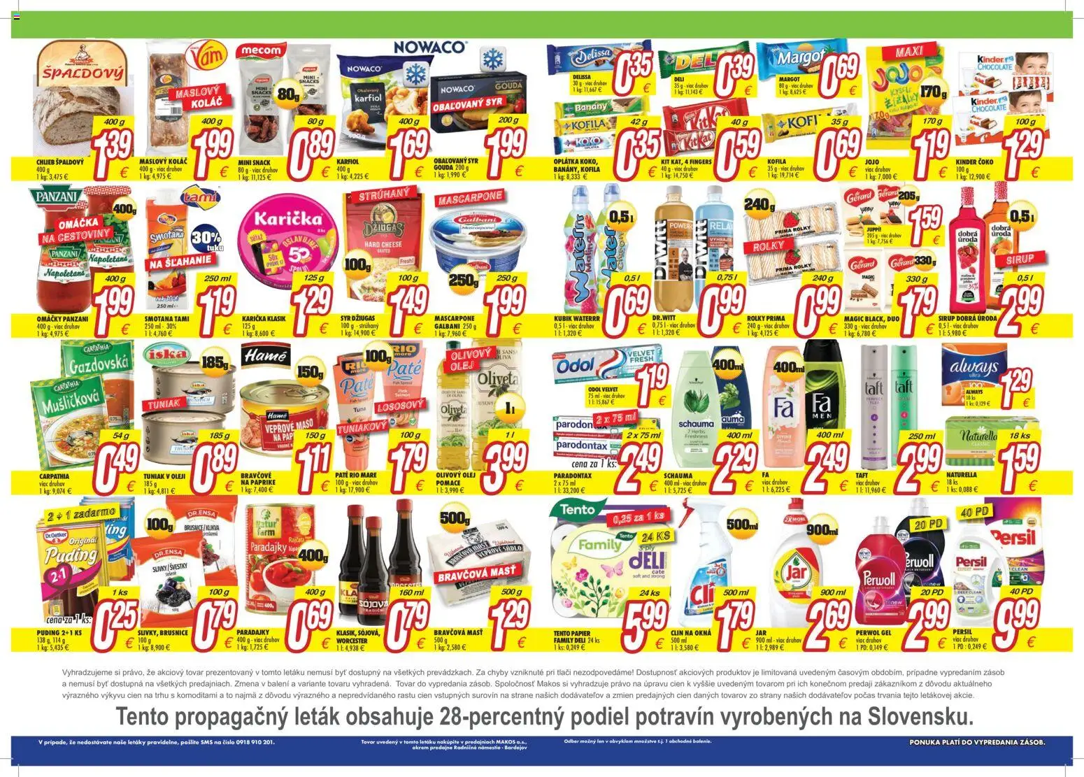 Nové Makos akcie – leták je platný od 17.08.2026 | Strana: 2 | Produkty: Smotana, Kinder, Omáčka, Mascarpone
