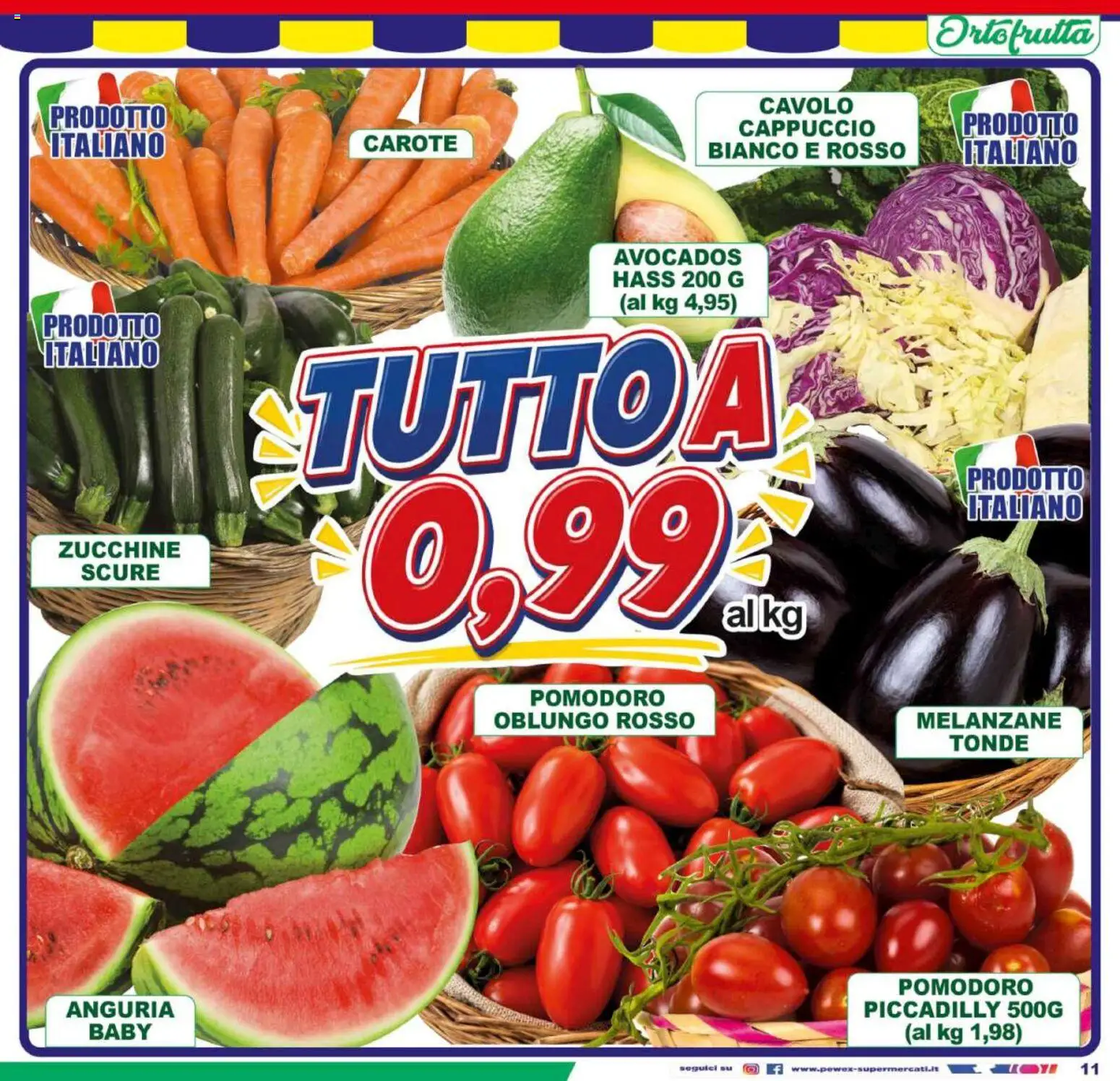 Volantino Pewex del 31/07/2026 | Pagina: 11 | Prodotti: Carote, Cavolo, Anguria, Zucchine