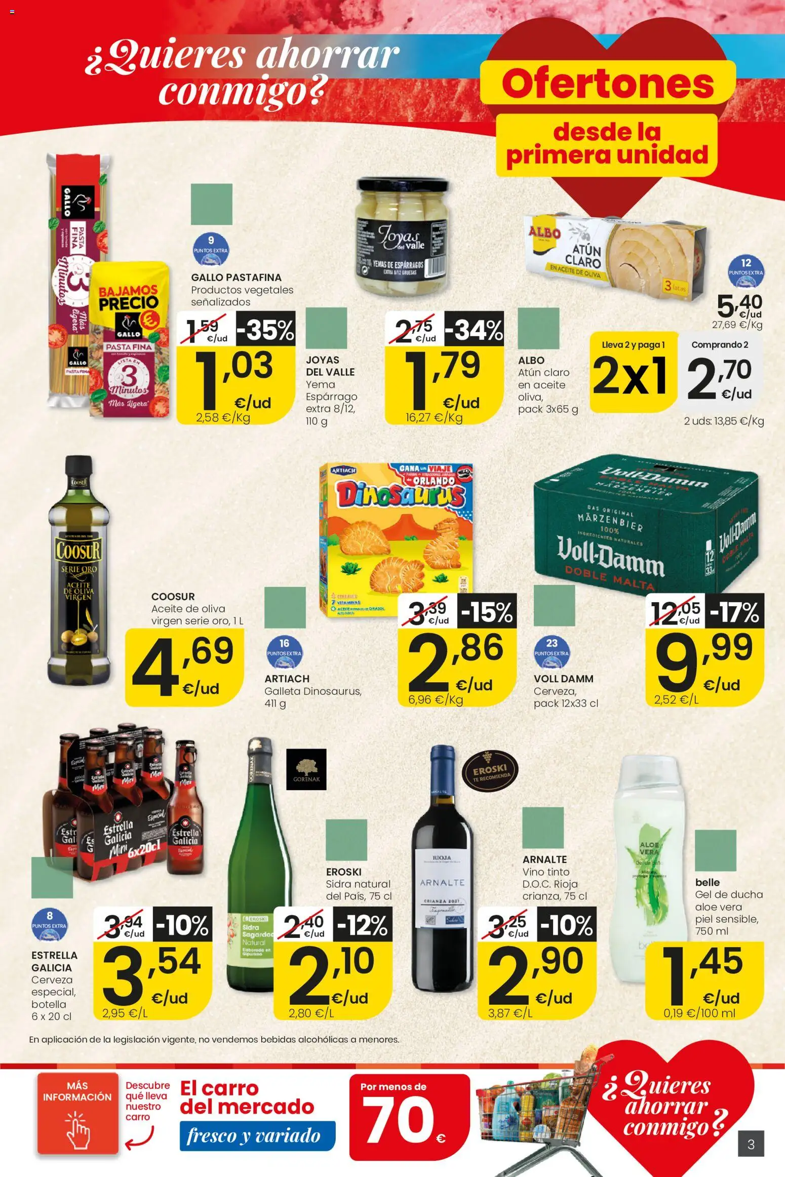 Eroski City │ válido desde el 30/07/2026 | Página: 3 | Productos: Gel de ducha, Κρεμάστρα, Νερό καρύδας, Atún claro
