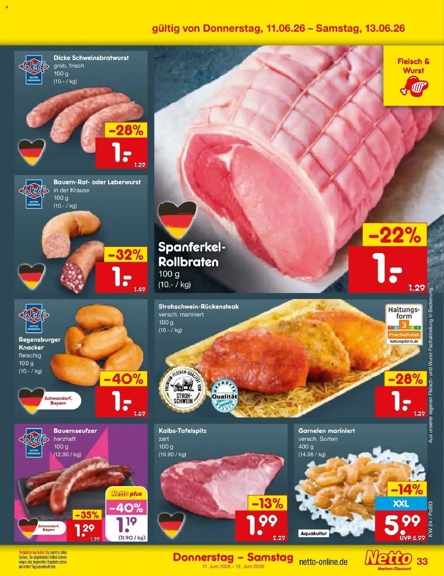 Netto Marken-Discount Prospekt Selb – gültig ab 08.06.2026 | Seite: 51 | Produkte: Garnelen, Wurst, Fleisch