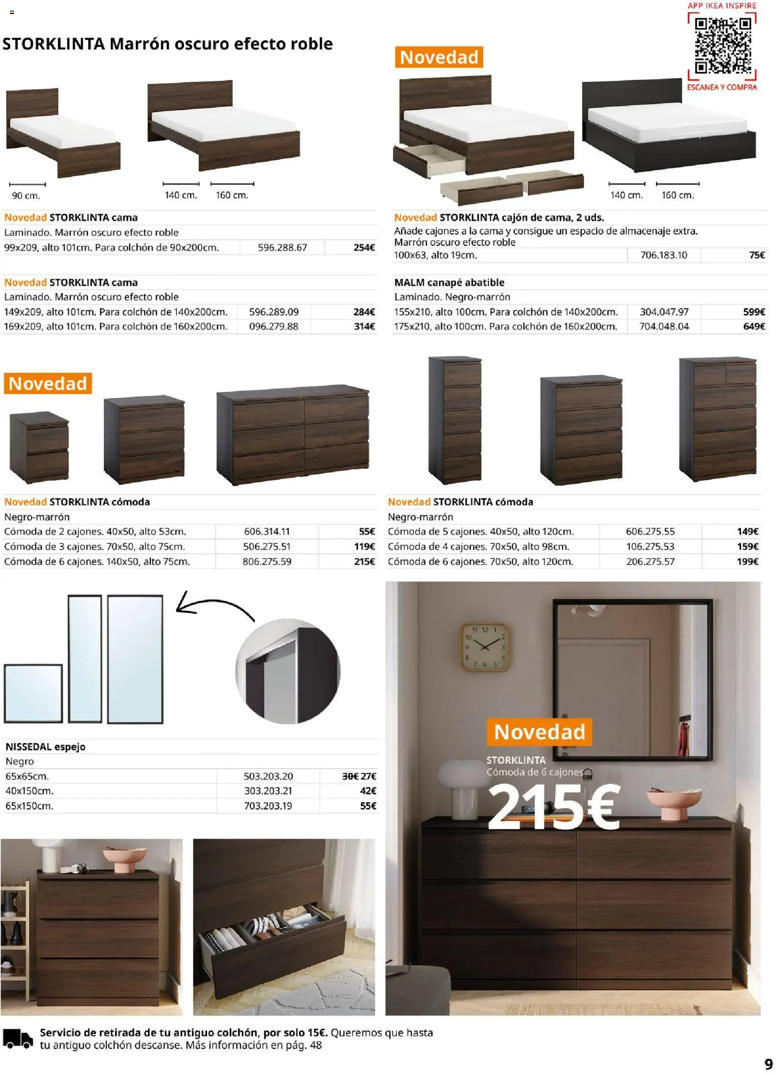 IKEA - Muebles para el dormitorio │ válido desde el 01/09/2026 | Página: 9 | Productos: Cómoda, Colchon, Cama, Almacenaje