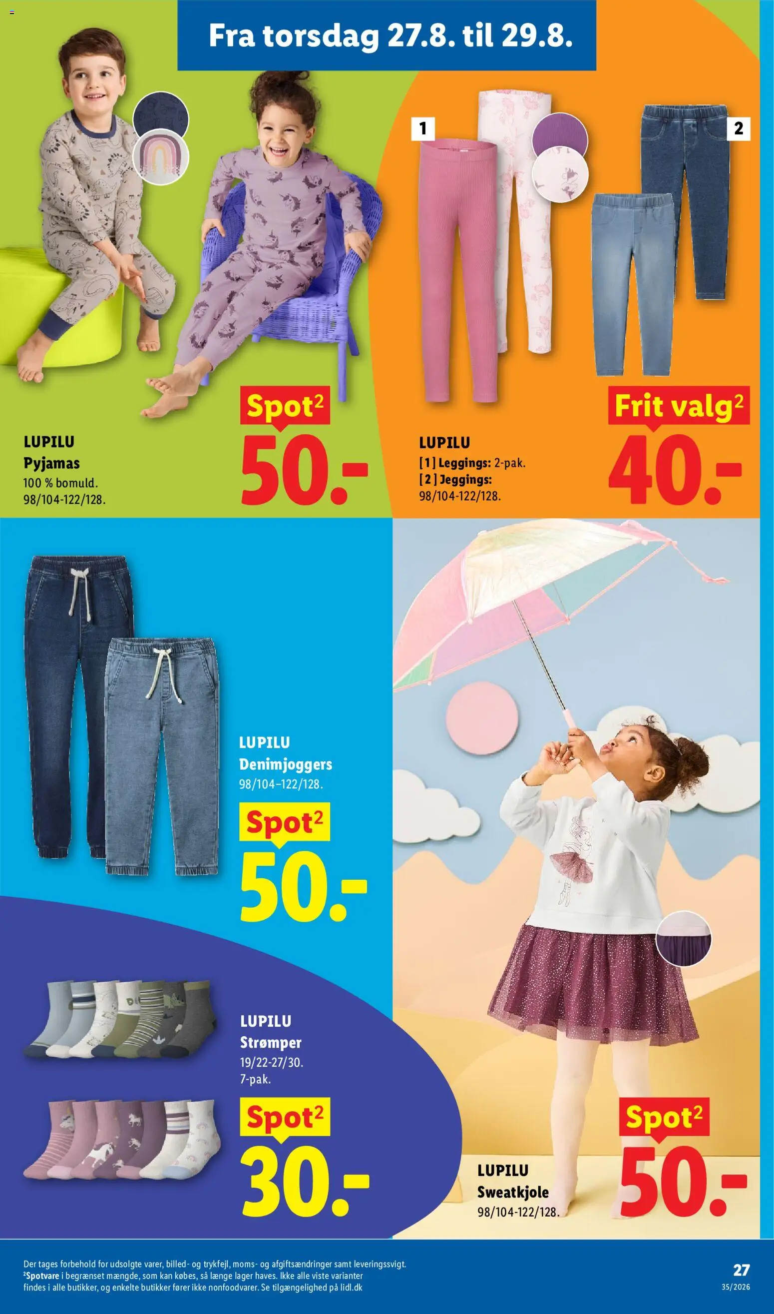 Lidl tilbudsavis – gyldig fra 23/08/2026 | Side: 11 | Produkter: Pyjamas, Leggings, Jeans, Søm