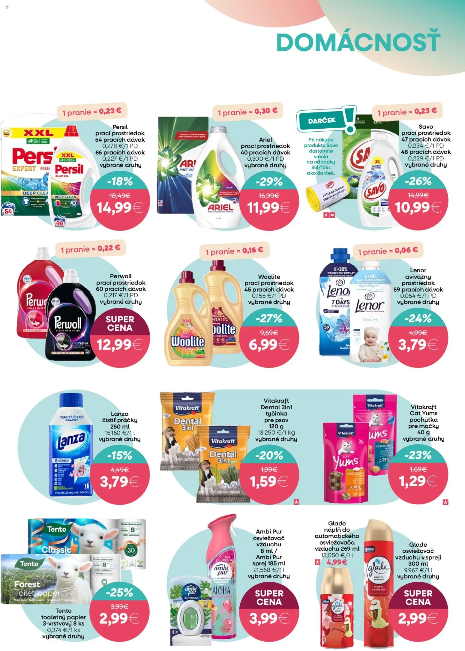Nové 101 drogerie akcie – leták je platný od 20.05.2026 | Strana: 11 | Produkty: Práčky, Perwoll, Savo