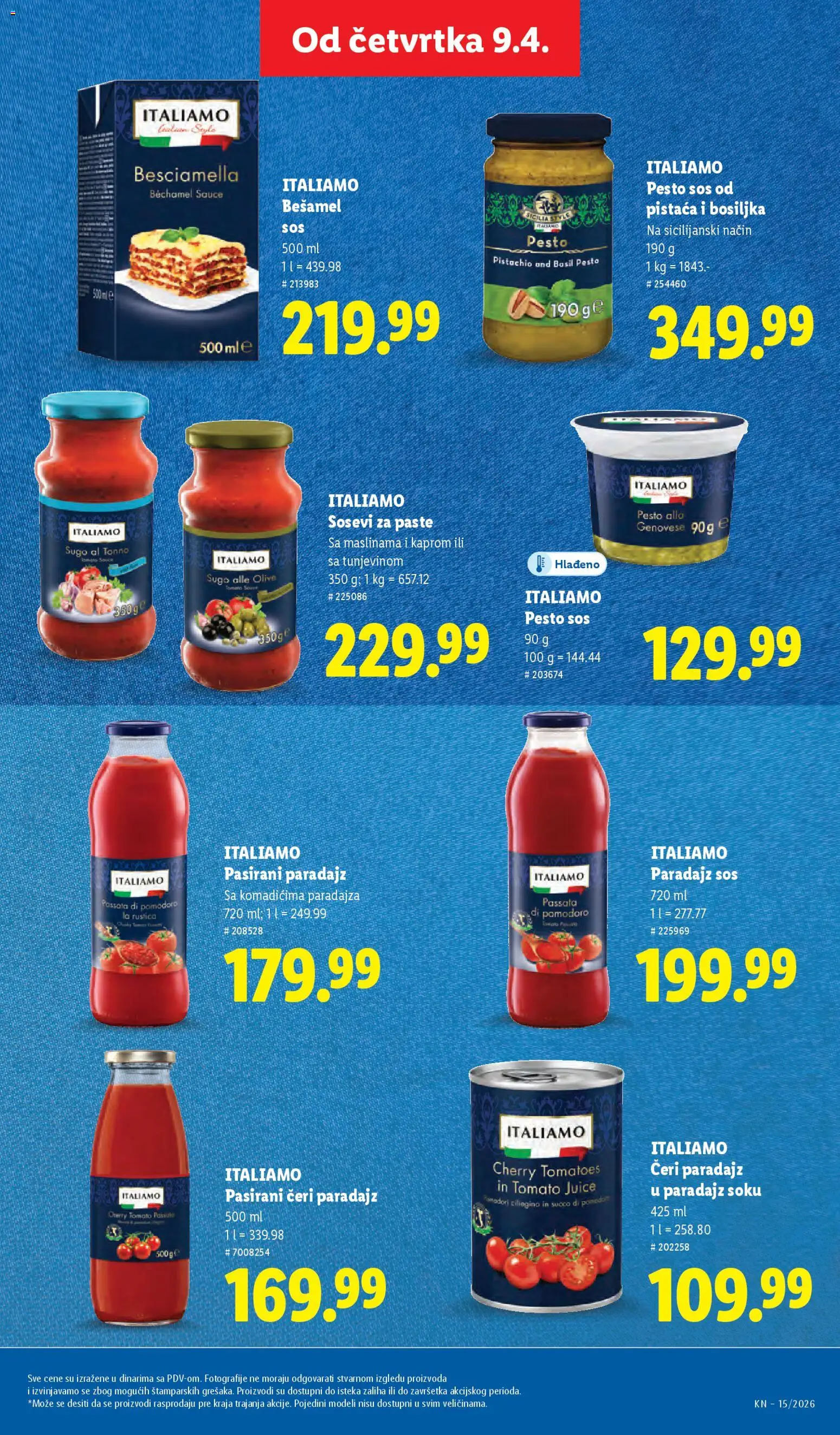 Lidl katalog - važi od 09.04.2026 | Strana: 53 | Proizvode: Pesto, Pasirani paradajz, Pasta, Čeri paradajz