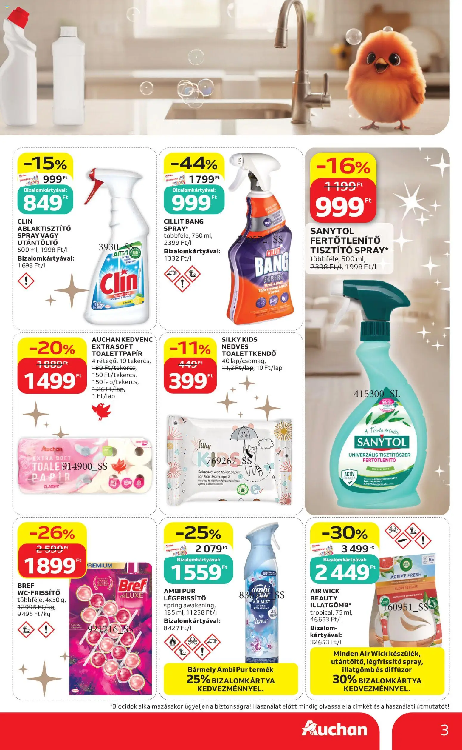 Auchan akciós ujság - amely érvényes a következő dátumtól: 04.06.2026 | Oldal: 3 | Termékek: Légfrissítő, Diffúzor