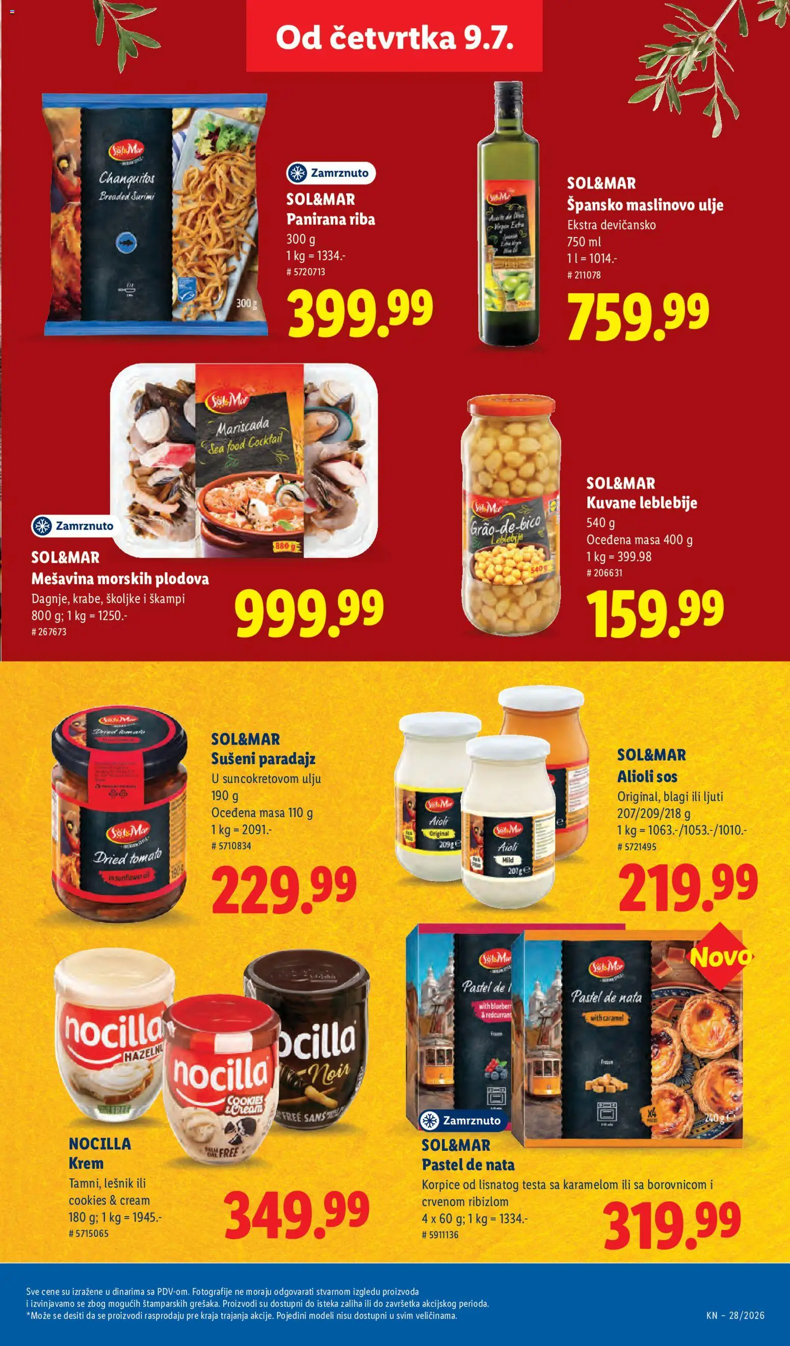 Lidl katalog - važi od 09.07.2026 | Strana: 51 | Proizvode: Lešnik, Maslinovo ulje, Paradajz, Riba