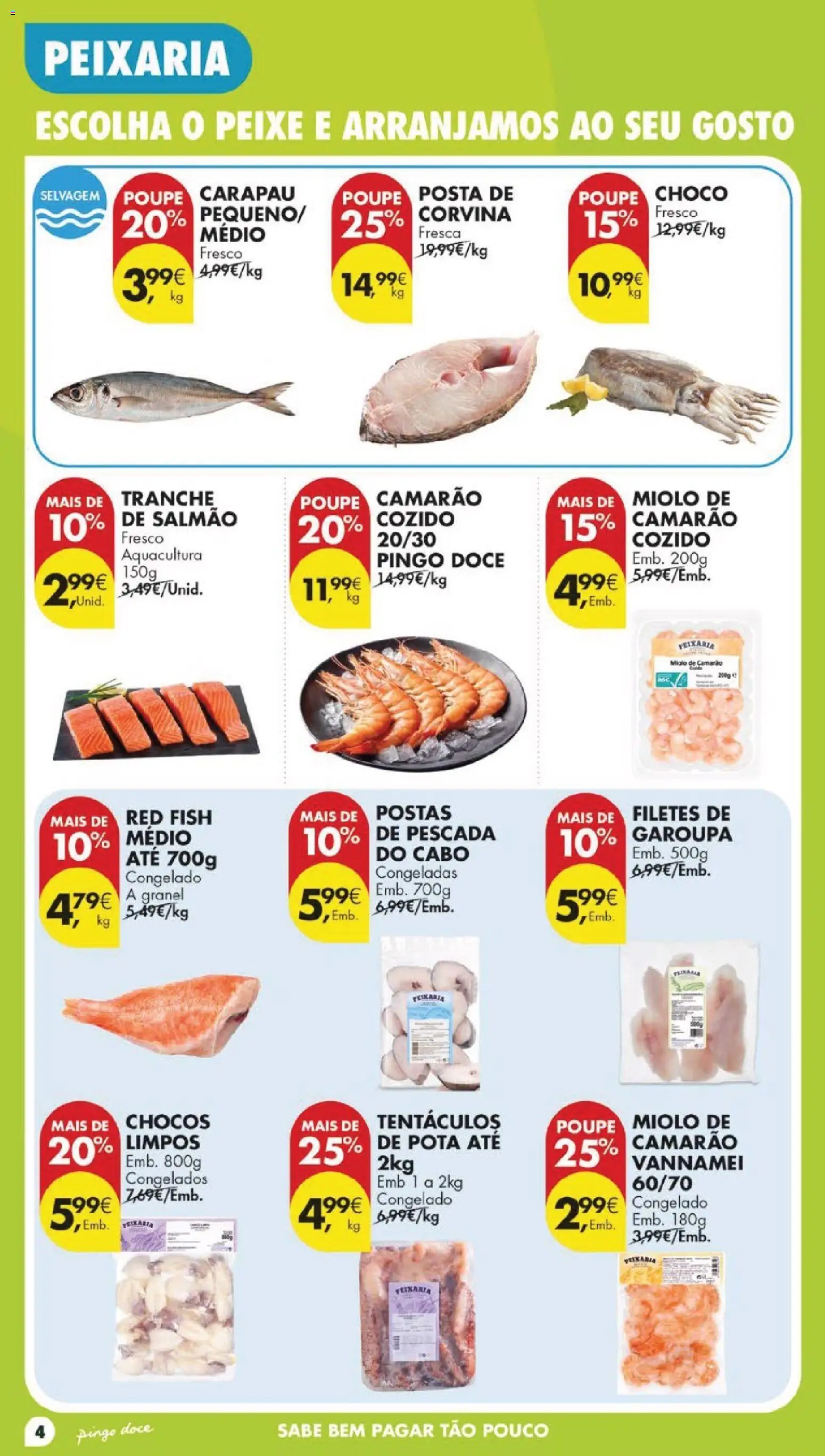 Pingo Doce Poupe Esta Semana Lojas Grandes │ válido de 22/09/2026 | Página: 4 | Produtos: Cabo, Pescada, Camarão, Peixe