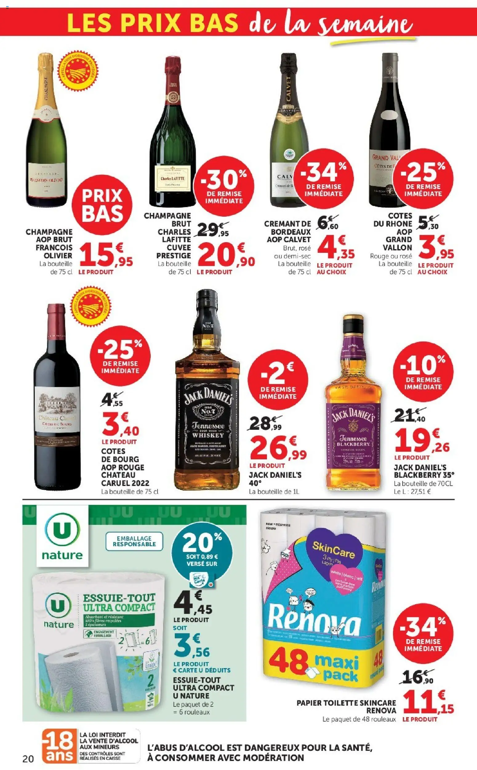 {H1} | Page: 20 | Produits: Papier toilette, Charles Lafitte, Olivier, Crémant