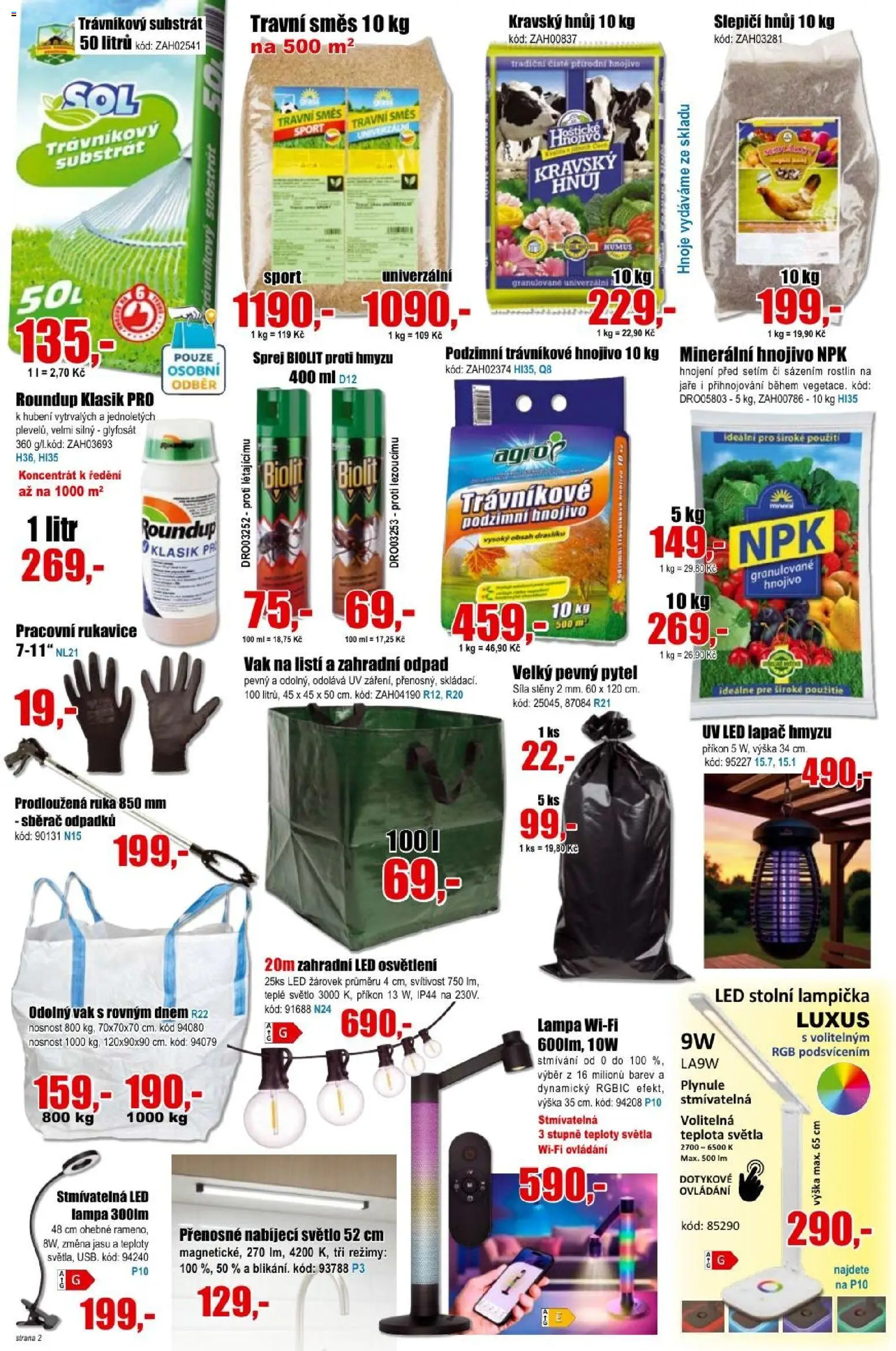 Eva supermarket leták od 09.09.2026 | Strana: 2 | Produkty: Lampička, Rukavice, Substrát, Lampa