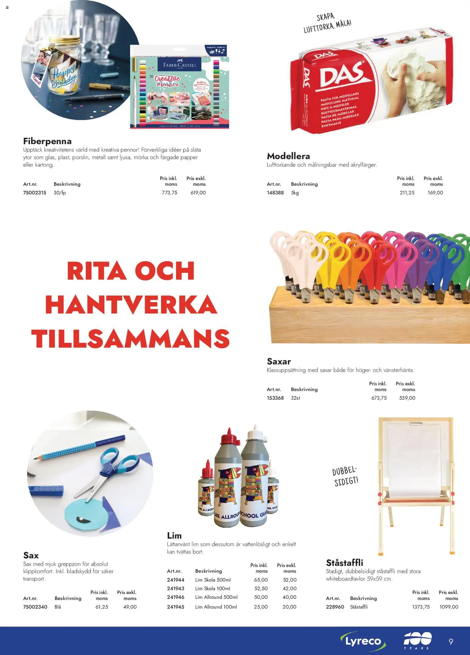 Lyreco reklamblad aktuell från 01/06/2026 | Sida: 9 | Produkter: Sax, Papper, Pasta, Lim