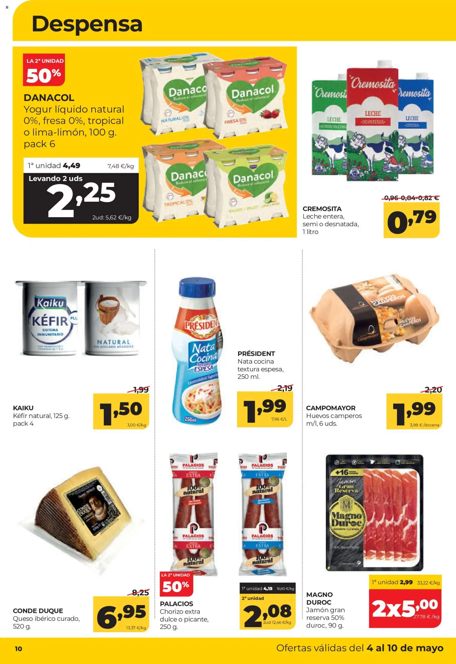 Alimerka folleto Castilla y León │ válido desde el 04.05.2026 | Página: 10 | Productos: Queso, Huevos, Jamón, Cocina