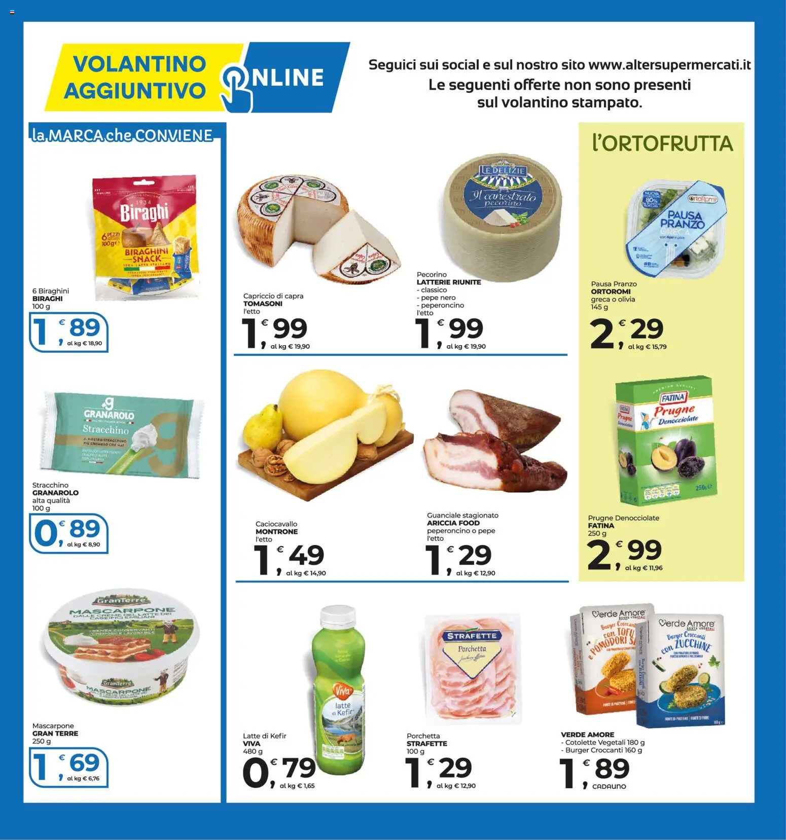 Volantino Alter Discount del 04/09/2026 | Pagina: 13 | Prodotti: Pomodori, Zucchine, Pecorino, Guanciale