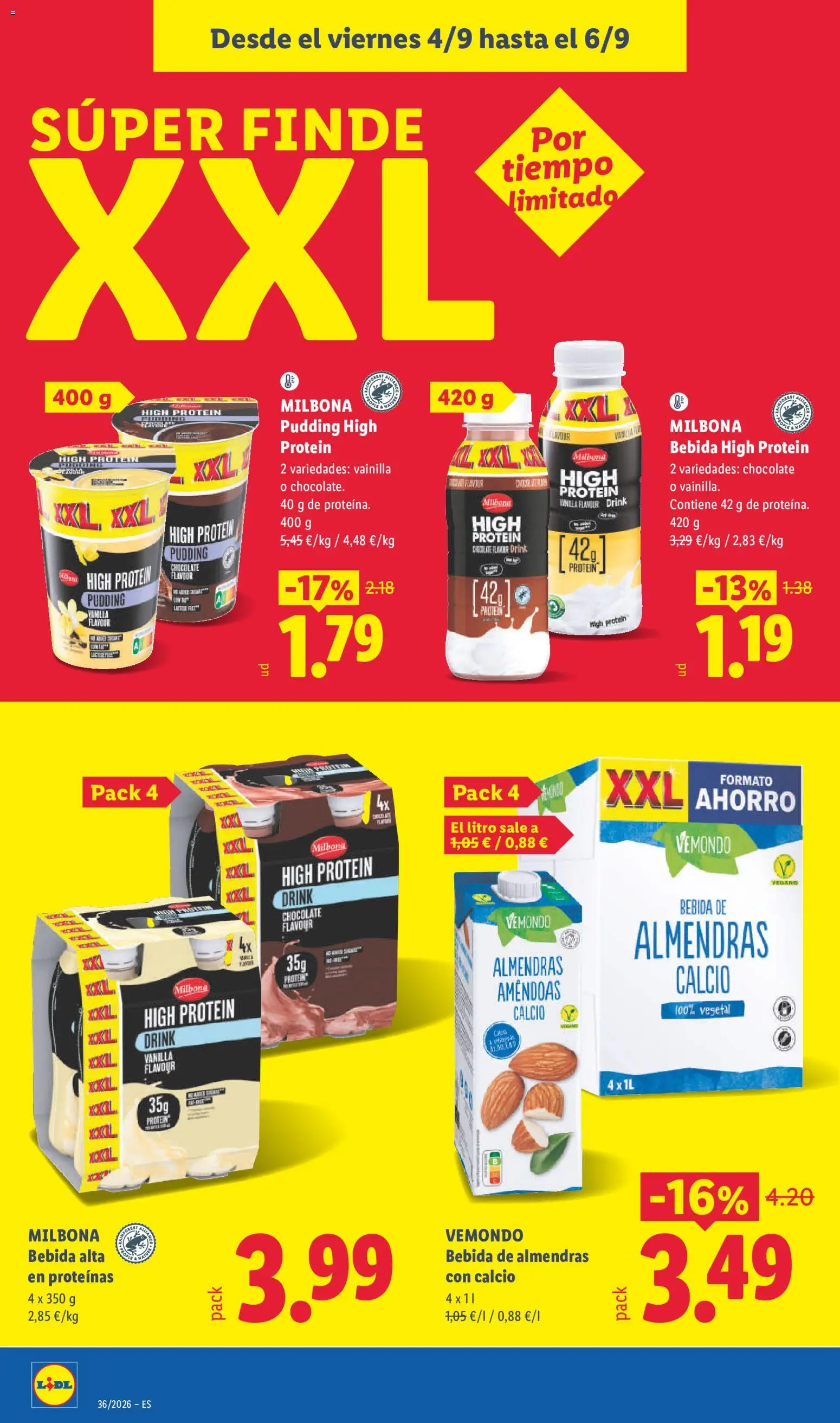 Lidl folleto │ válido desde el 31/08/2026 | Página: 28 | Productos: Chocolate, Vainilla, Almendras, Bebida de almendras con calcio