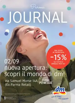 Anteprima del volantino dm drogerie markt volantino Apertura Parma valido a partire dal 02/09/2026