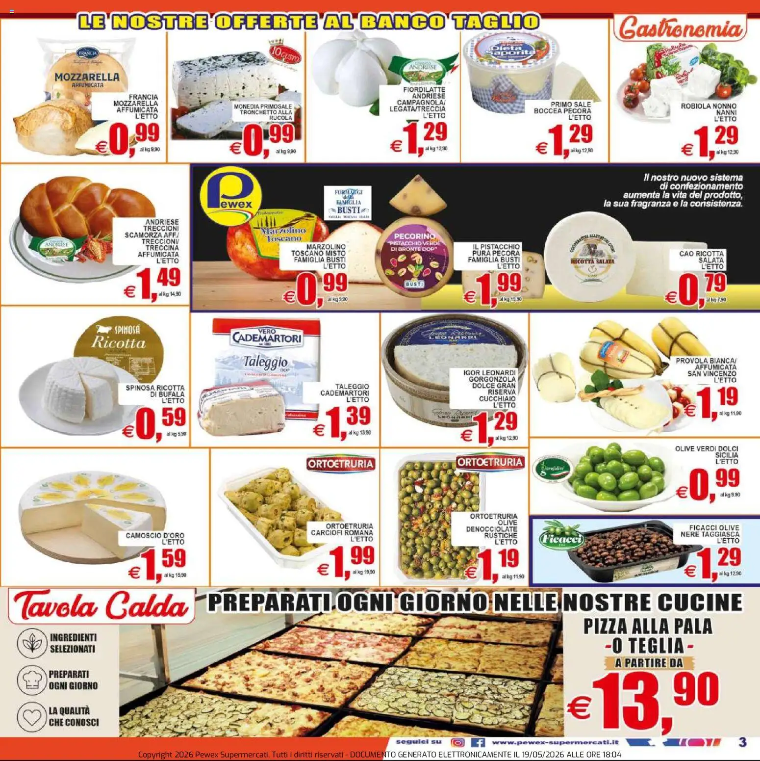 Volantino Pewex del 20.05.2026 | Pagina: 3 | Prodotti: Teglia, Cucine, Rucola, Pecorino