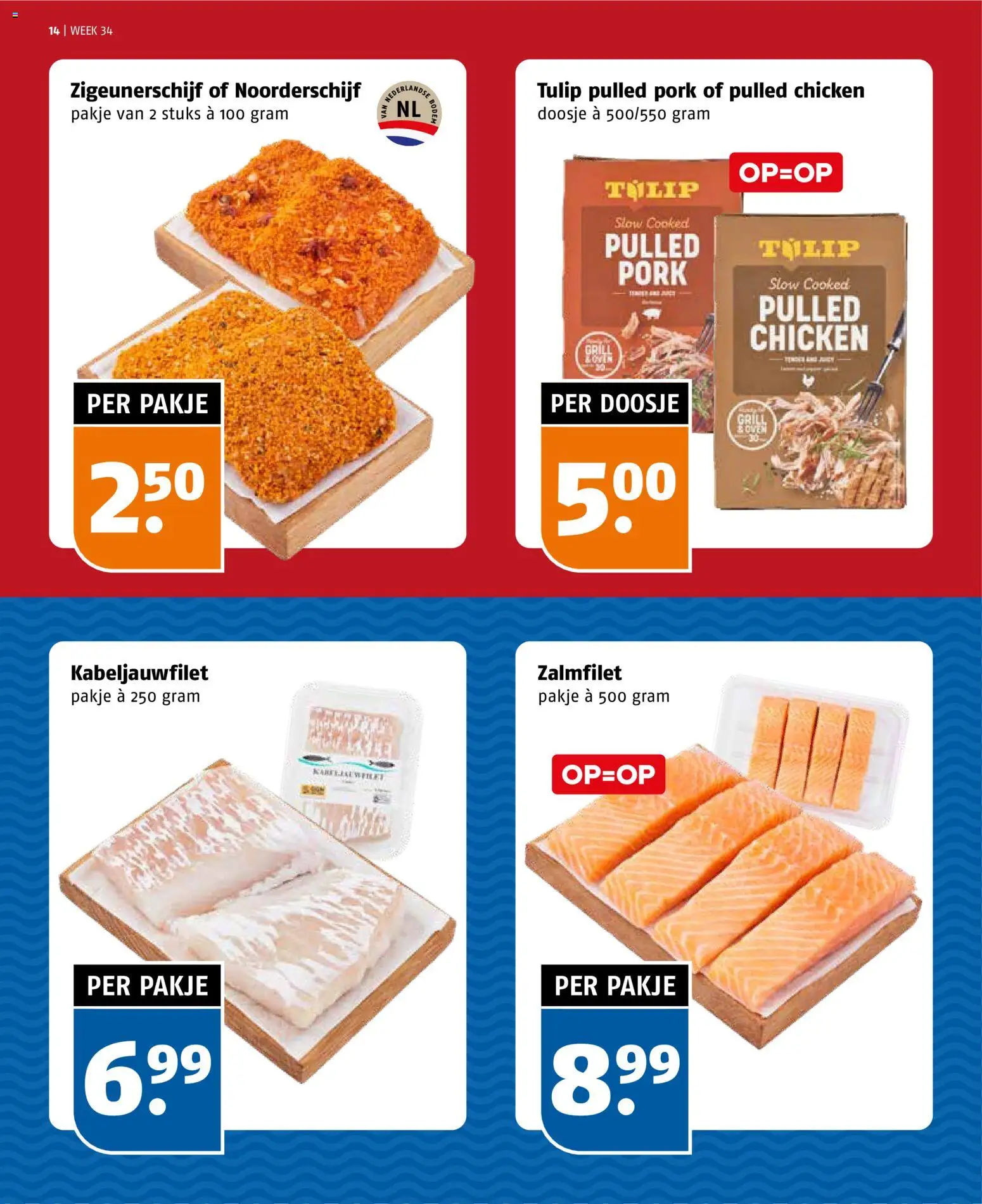 {H1} | Pagina: 14 | Producten: Pulled pork, Pulled chicken, Zalmfilet
