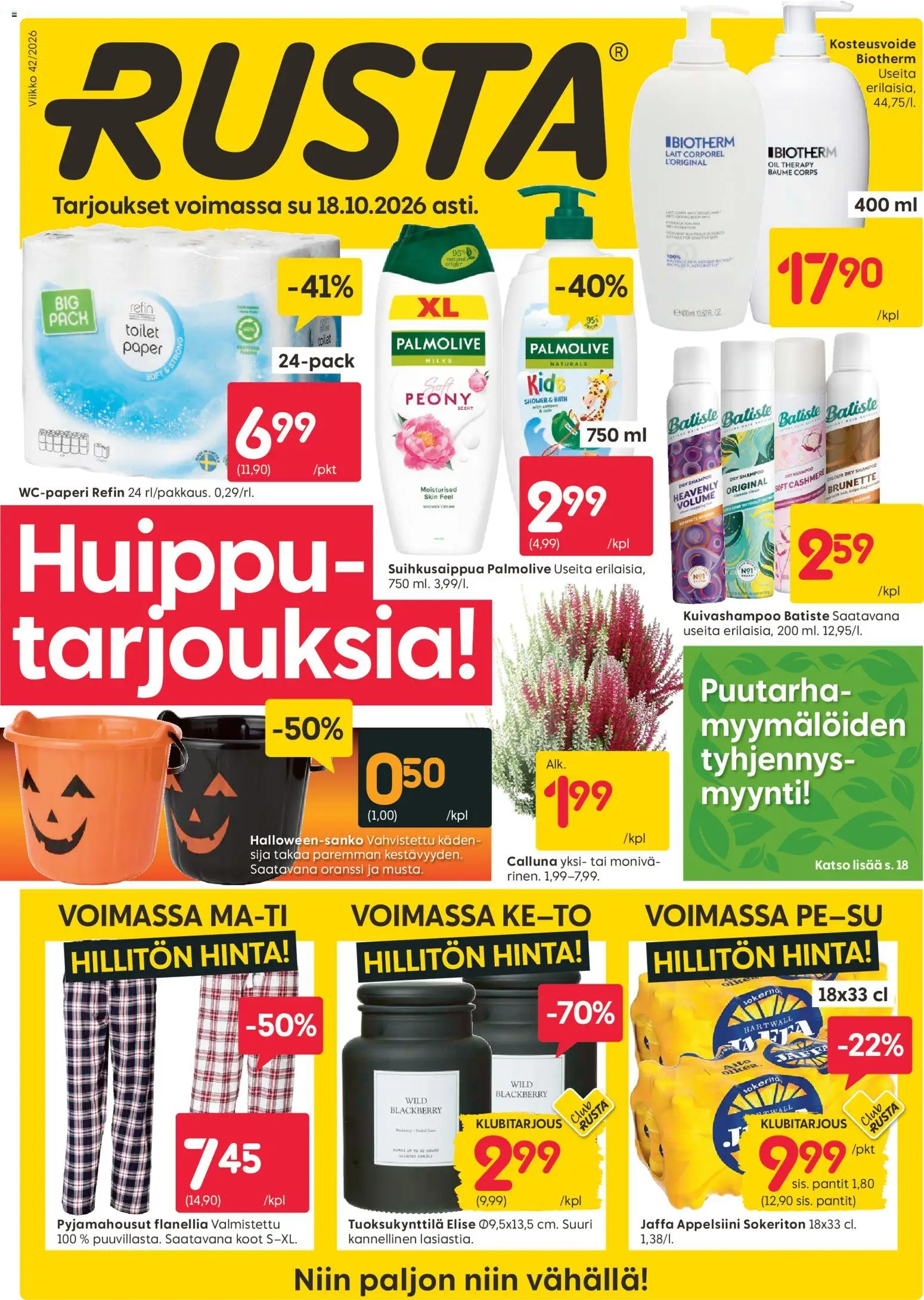 Rusta tarjoukset – voimassa 12/10/2026 alkaen | Sivu: 1