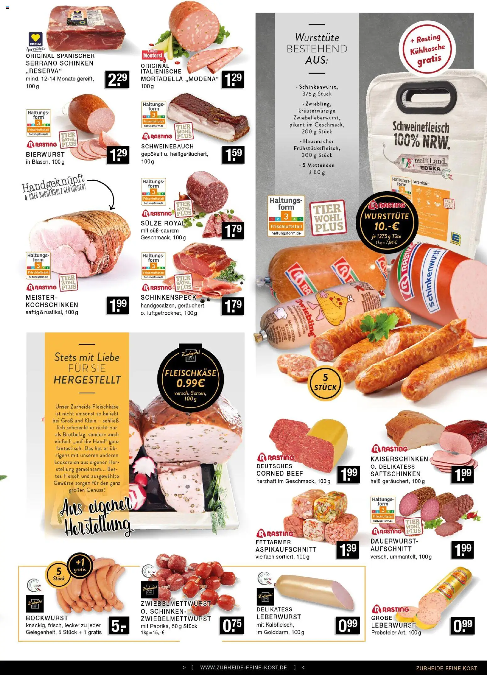 Edeka Zurheide Prospekt – gültig ab 09.03.2026 | Seite: 3 | Produkte: Schweinebauch, Schinken, Kuchen, Fleisch