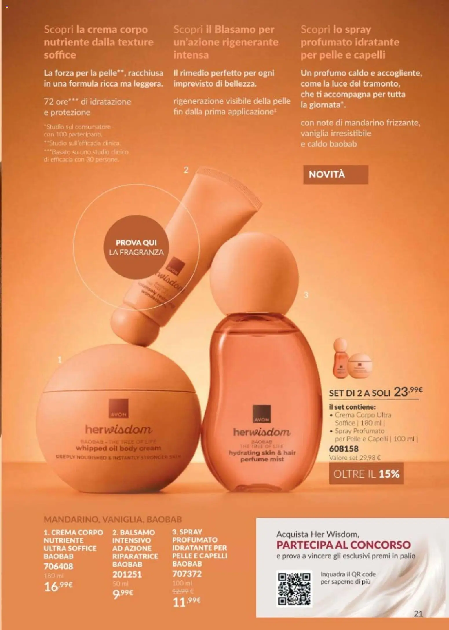 Volantino Avon del 01/10/2026 | Pagina: 21 | Prodotti: Balsamo, Crema, The, Profumo