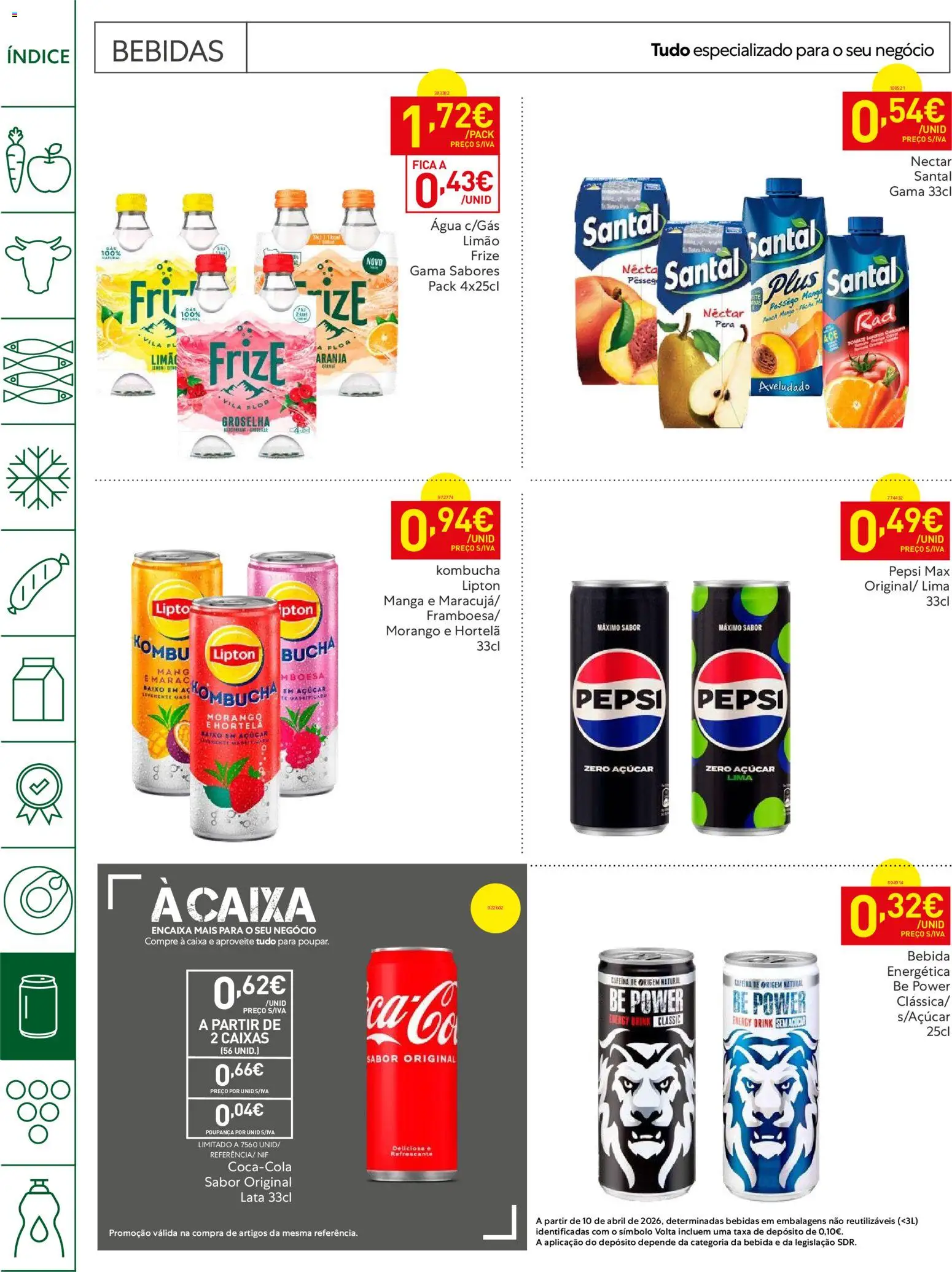 Recheio Horeca │ válido de 12.05.2026 | Página: 26 | Produtos: Agua, Hortelã, Açúcar, Bebida