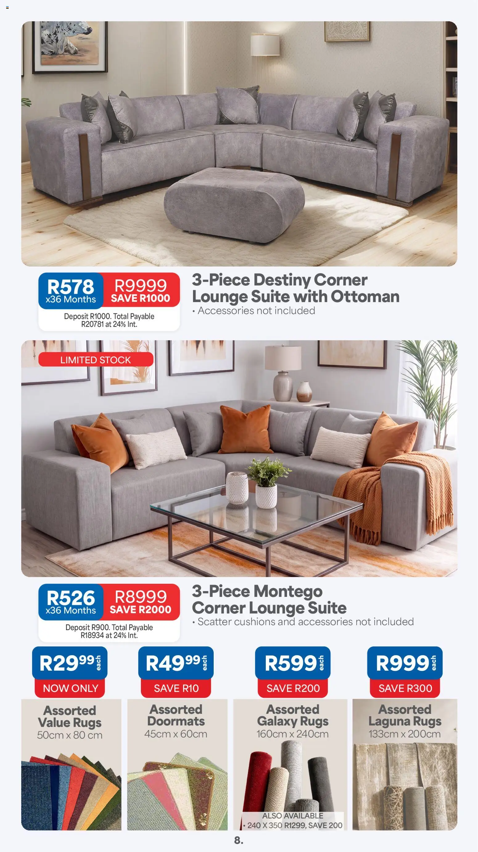 New OK Furniture catalogue – valid from 07/09/2026 | Page: 8 | Products: Lounge suite, Ottoman, Stock