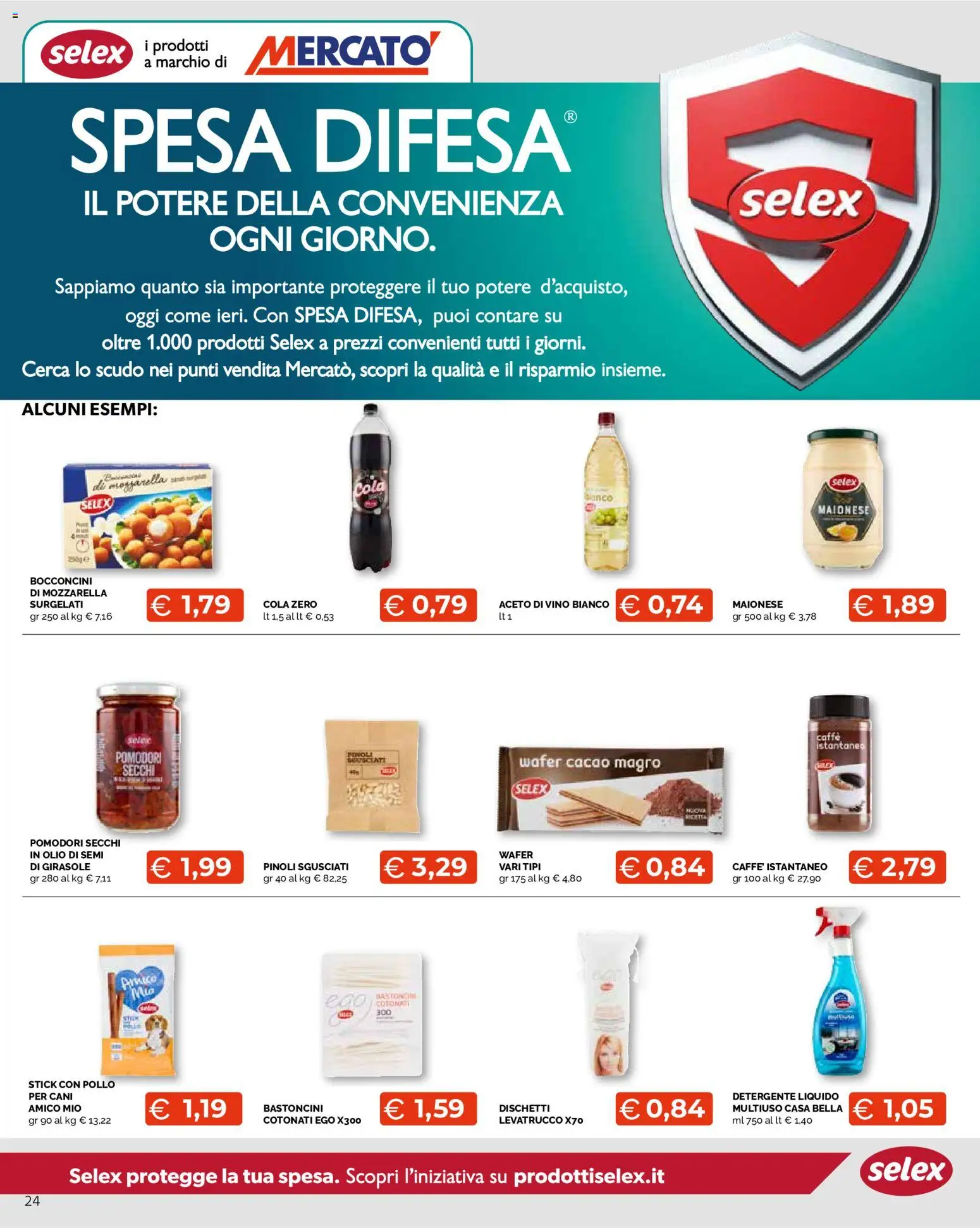 Volantino Mercatò del 20/07/2026 | Pagina: 24 | Prodotti: Caffè, Maionese, Mozzarella, Vino bianco
