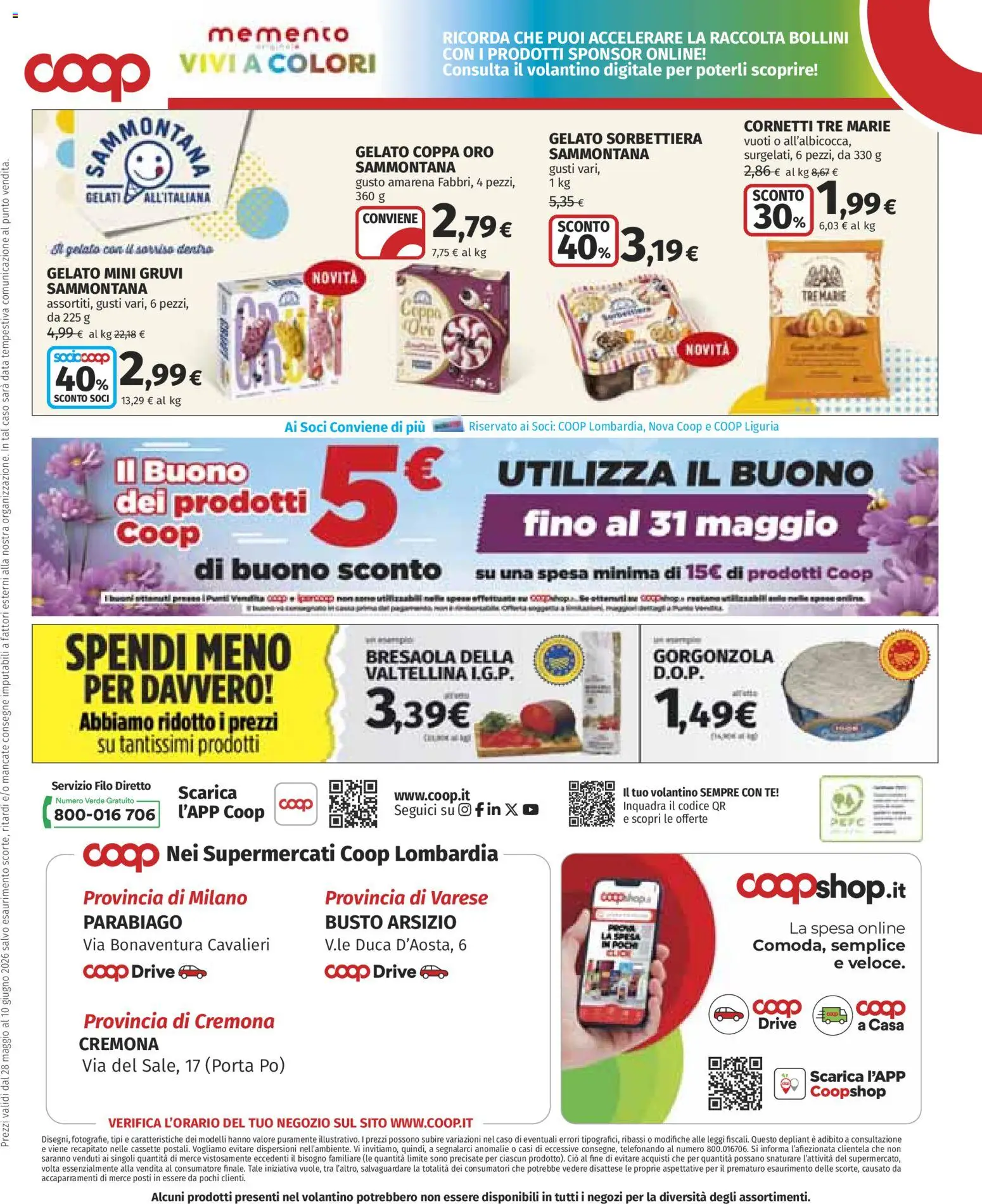 Volantino COOP del 28.05.2026 | Pagina: 36 | Prodotti: Tè, Bresaola, Amarena, Gorgonzola