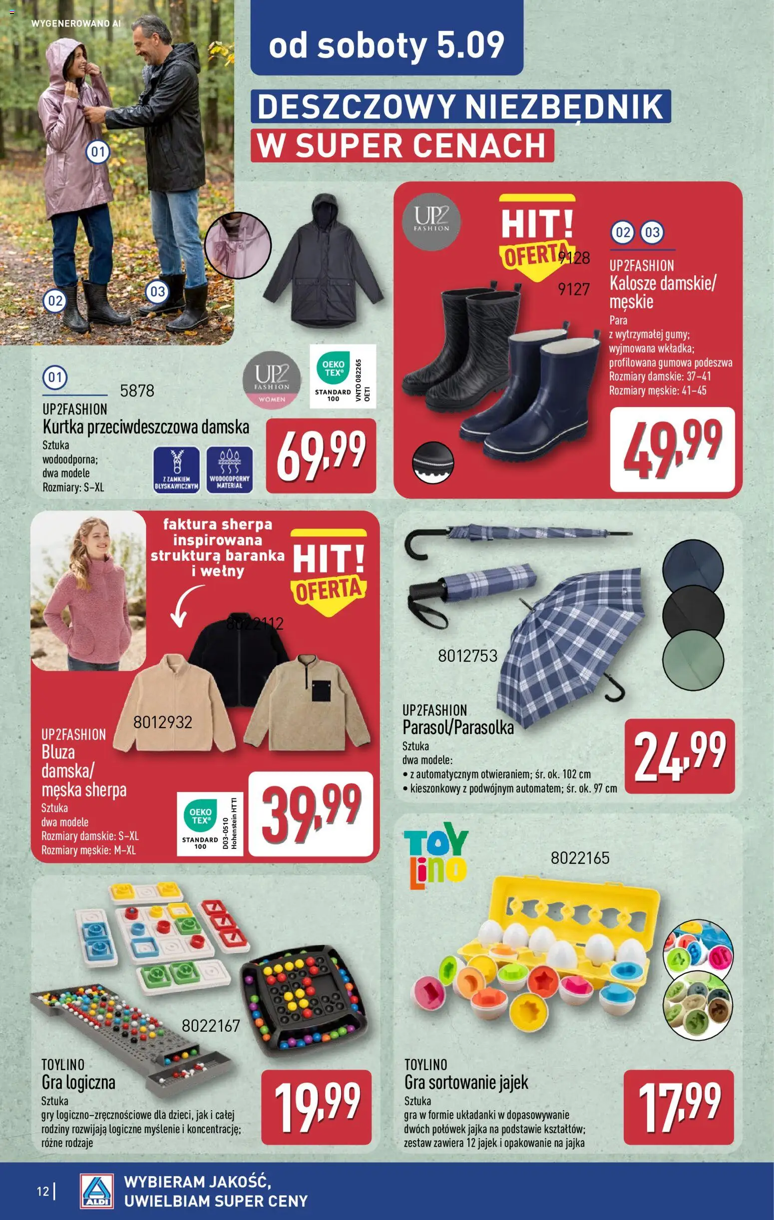 Aldi gazetka - Hity od Środy i od Soboty od 02.09.2026 | Strona: 12 | Produkty: Kurtka, Gra, Gry, Jajka