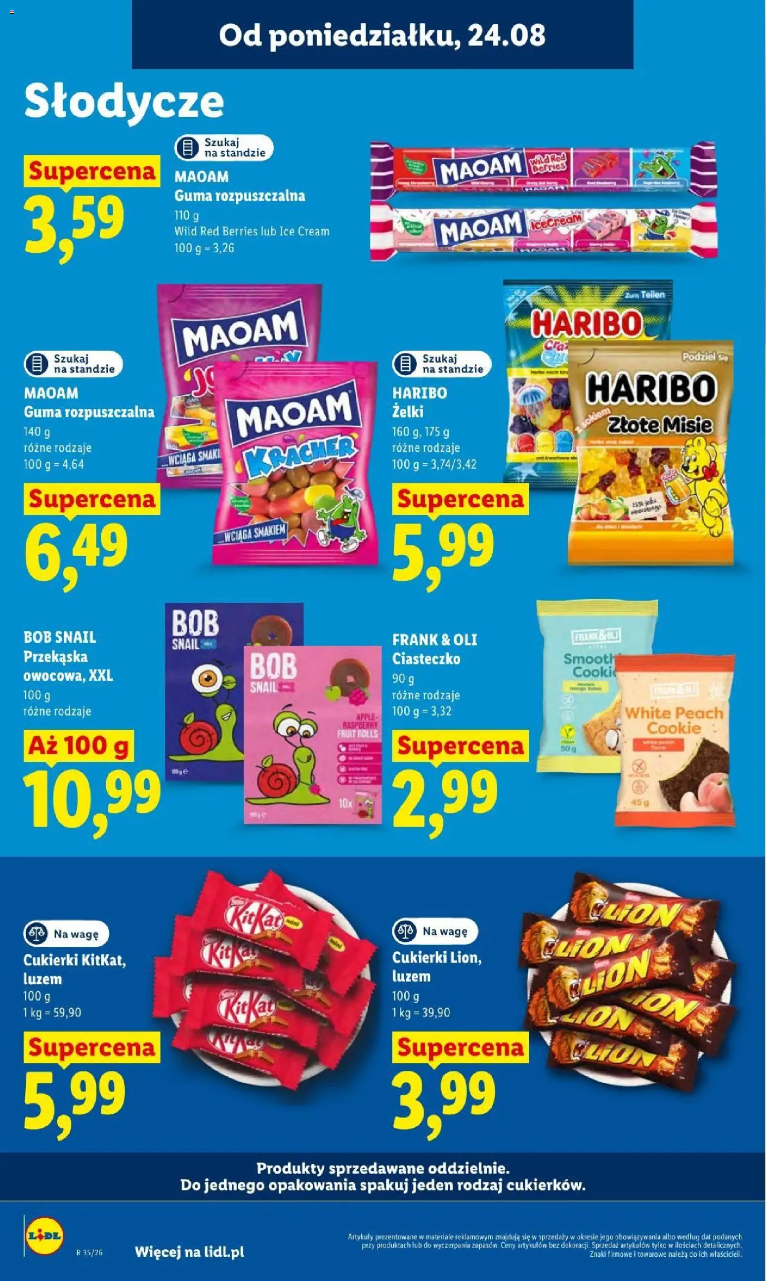 Lidl gazetka od 24.08.2026 | Strona: 84 | Produkty: Żelki haribo, Słodycze, Bób, Żelki